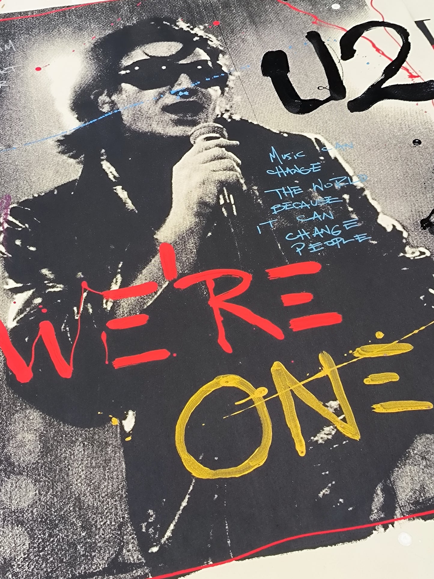 Bono - Retrato print (original painting on paper) Arte Urbano Barcelona