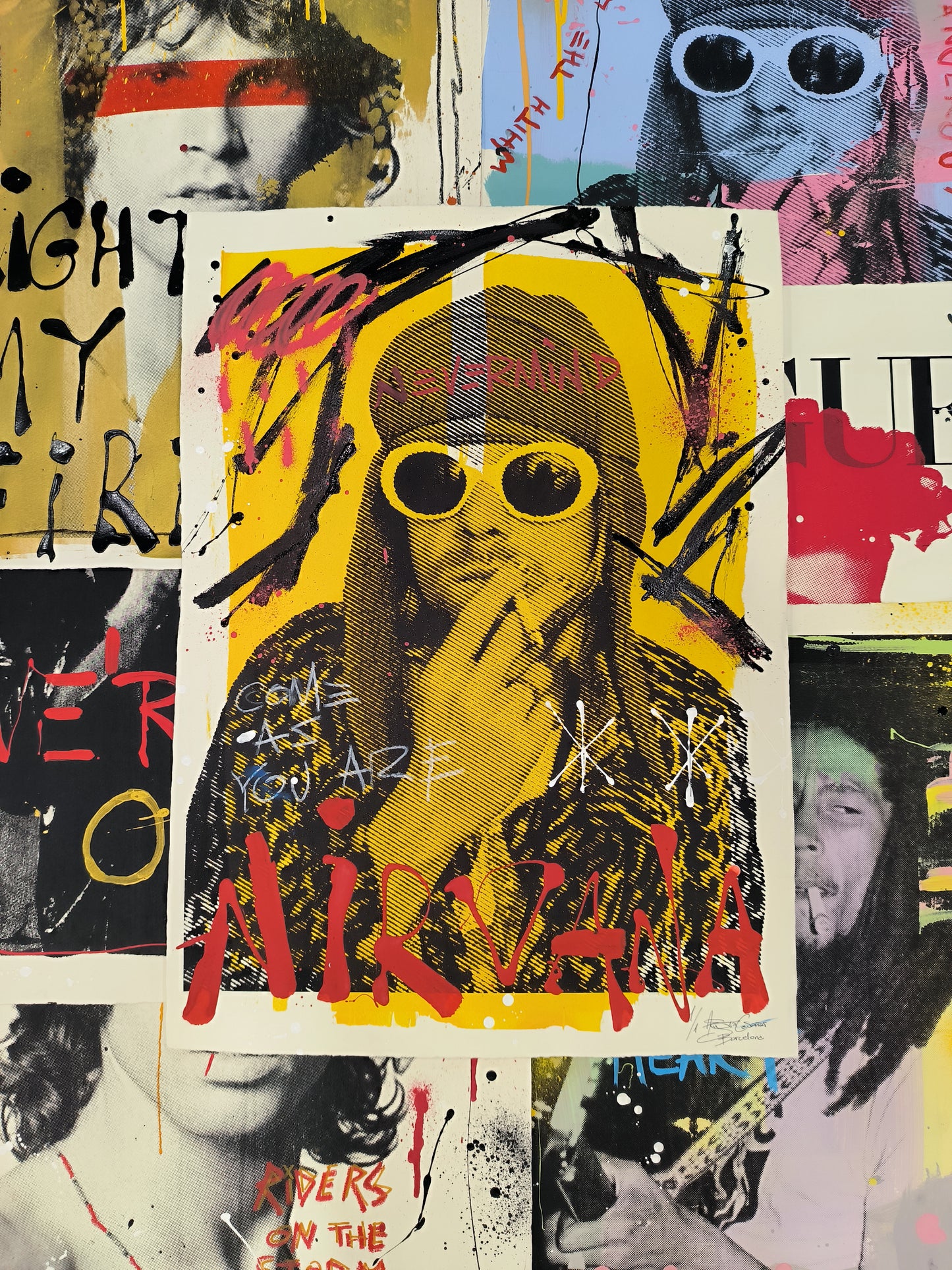 Kurt Cobain - Retrato print (original painting on paper) Arte Urbano Barcelona