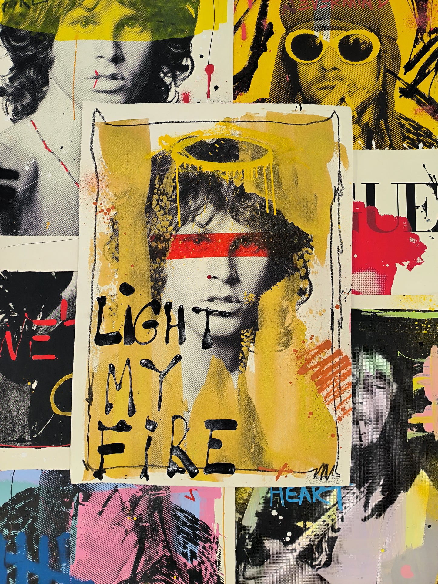 Jim Morrison - Retrato print (original painting on paper) Arte Urbano Barcelona