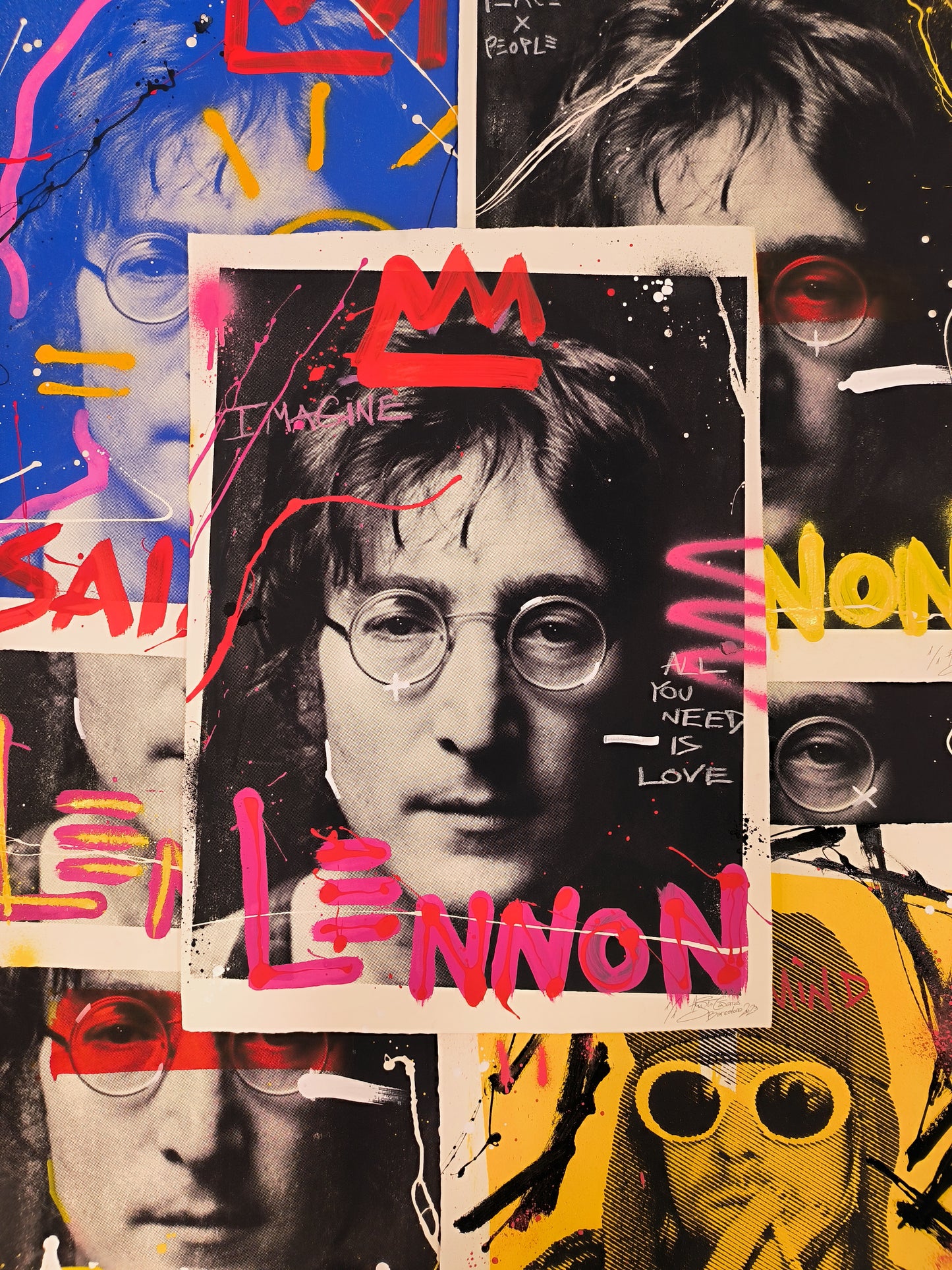 John Lennon - Retrato print (original painting on paper) Arte Urbano Barcelona