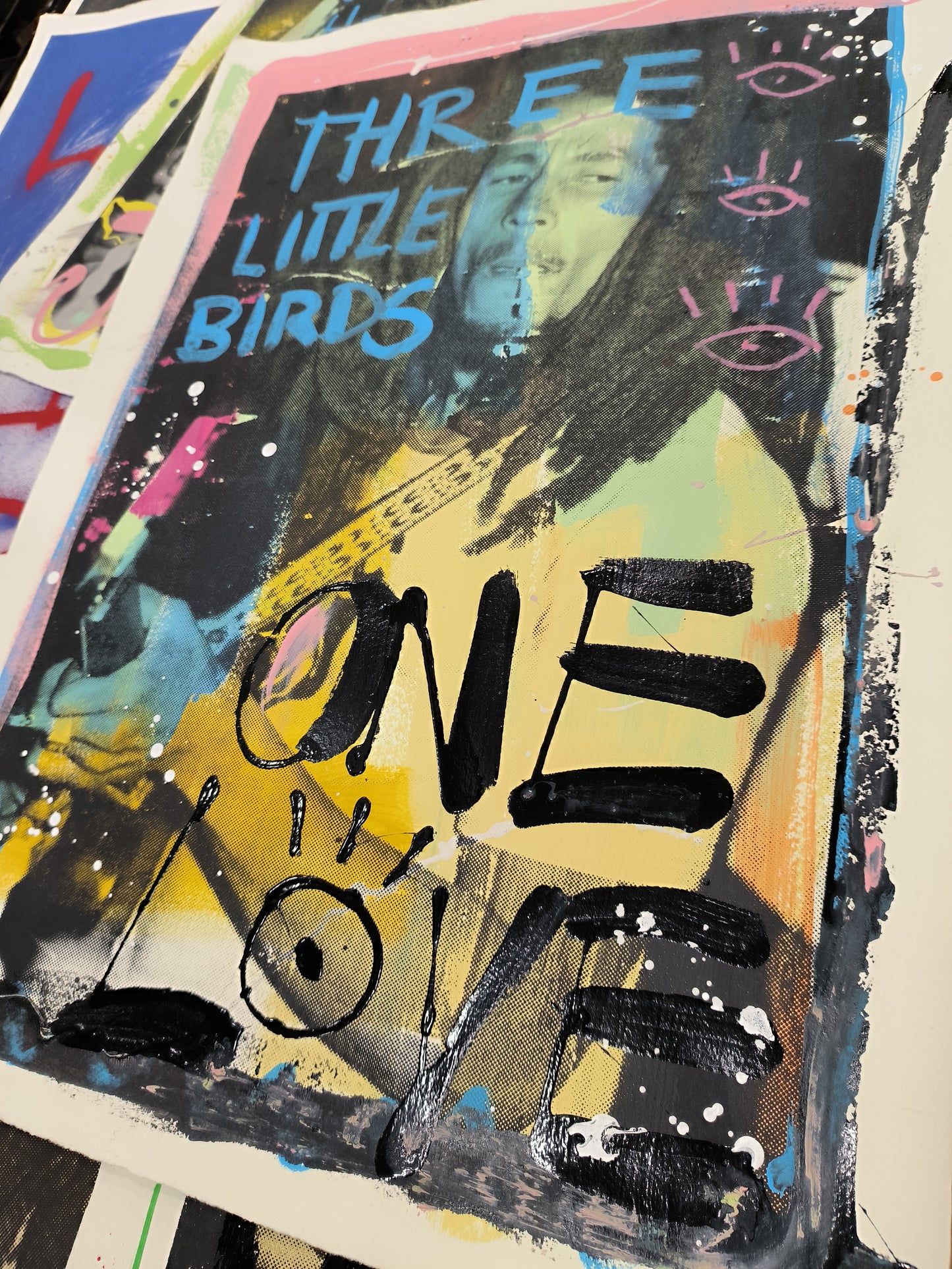Bob Marley - Retrato print (original painting on paper) Arte Urbano Barcelona