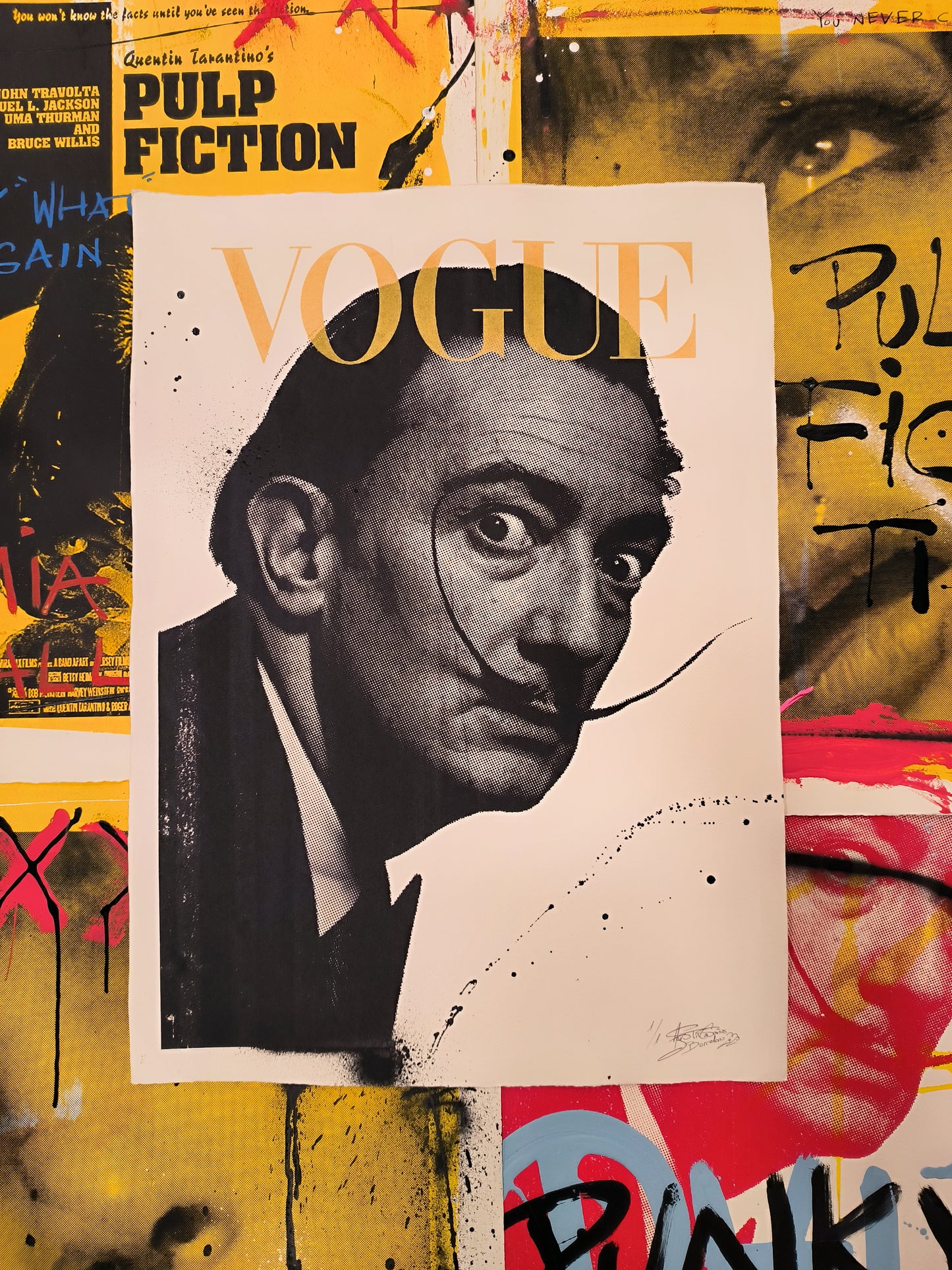 Dalí - Retrato print (Original painting on paper) Arte Urbano Barcelona