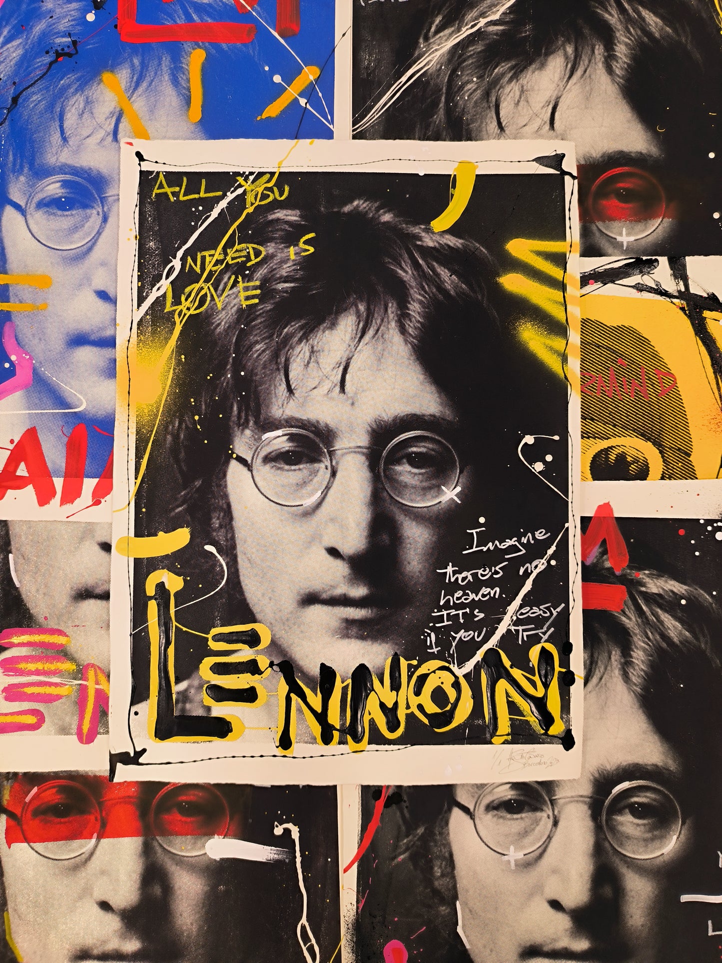 John Lennon - Retrato print (original painting on paper) Arte Urbano Barcelona