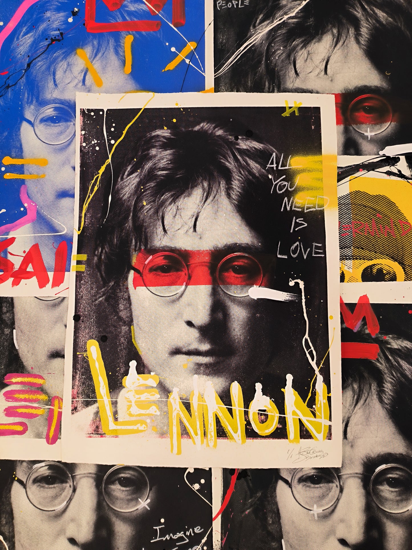 John Lennon - Retrato print (original painting on paper) Arte Urbano Barcelona
