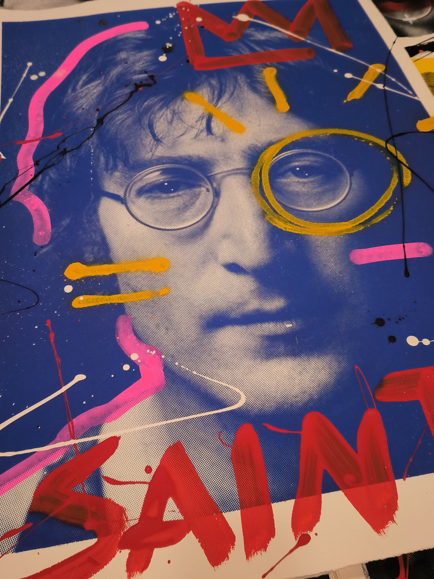 John Lennon - Retrato print (original painting on paper) Arte Urbano Barcelona