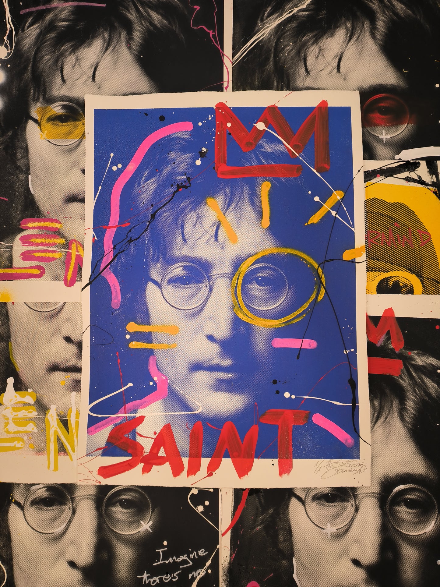 John Lennon - Retrato print (original painting on paper) Arte Urbano Barcelona