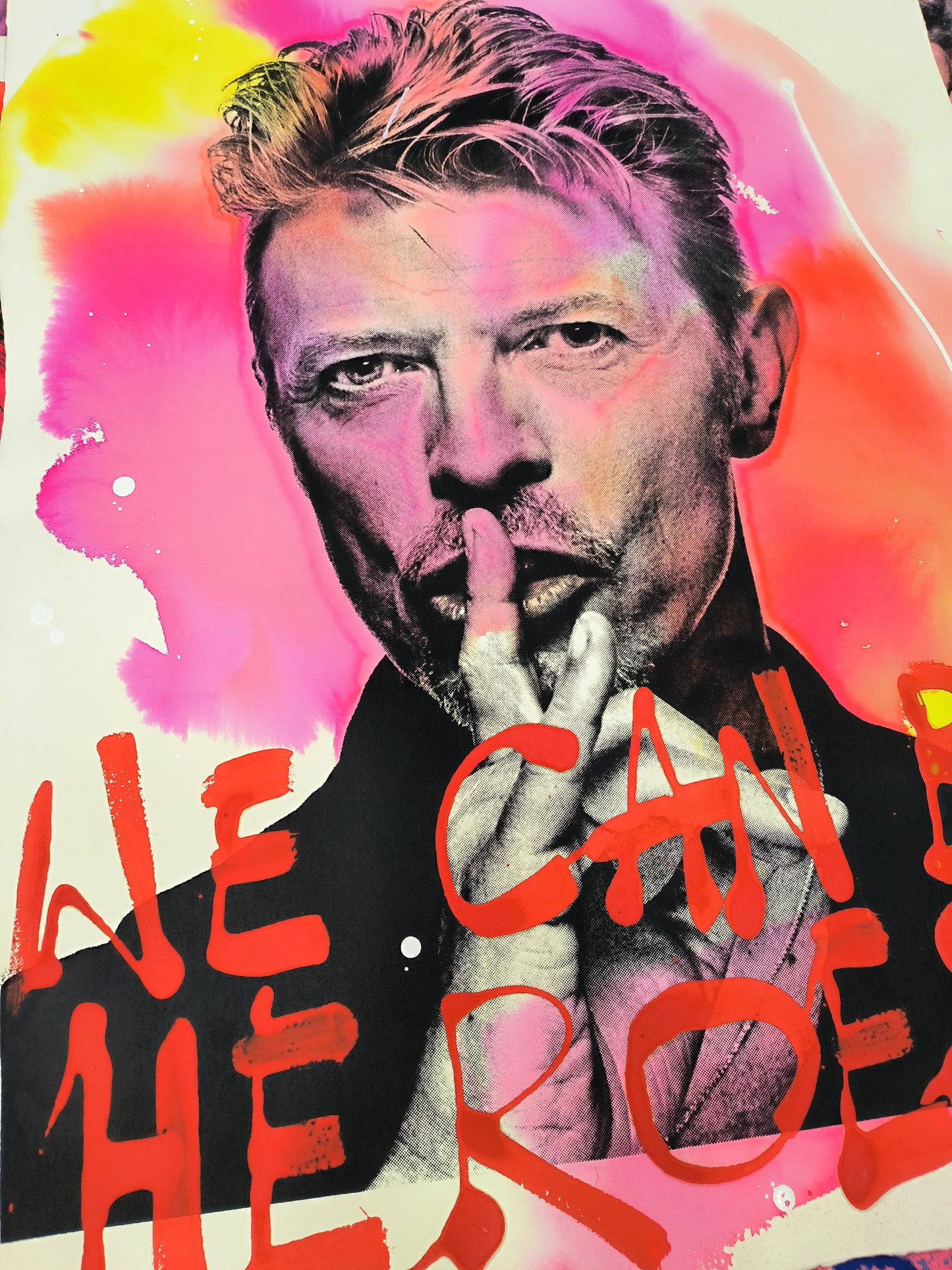 David Bowie - Retrato print (original painting on paper) Arte Urbano Barcelona