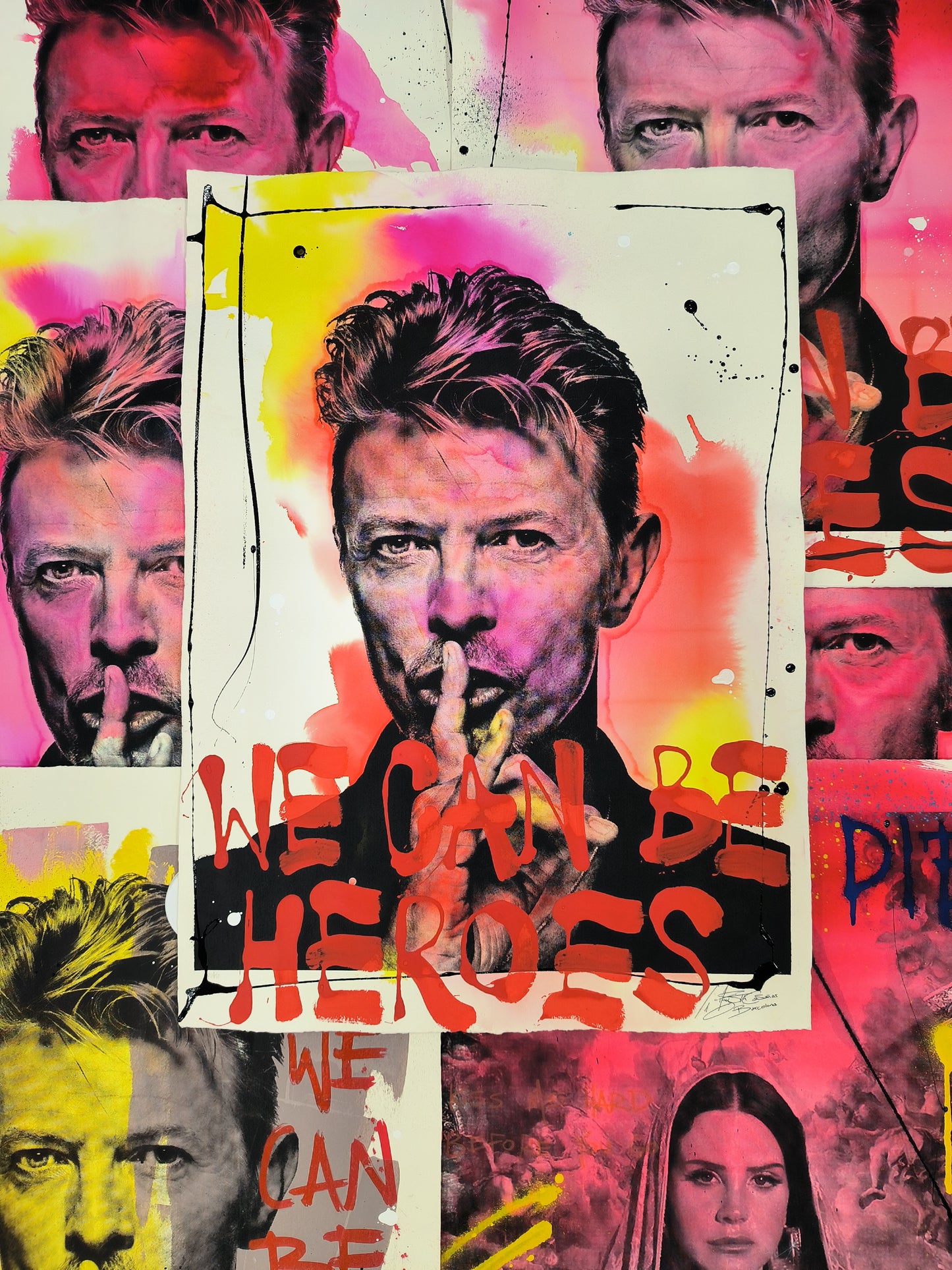 David Bowie - Retrato print (original painting on paper) Arte Urbano Barcelona