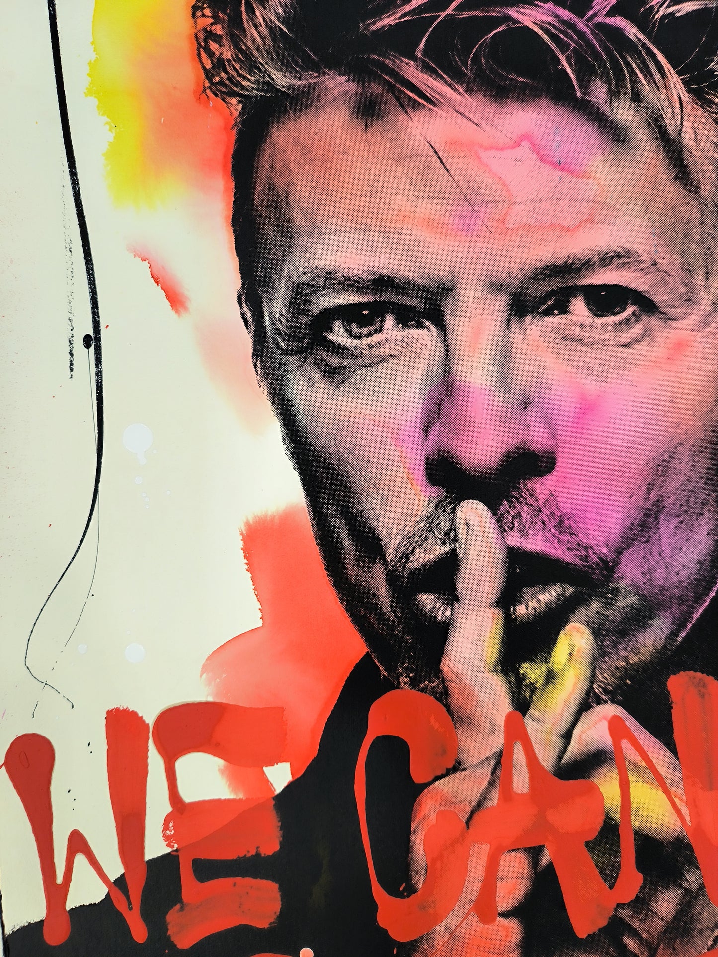 David Bowie - Retrato print (original painting on paper) Arte Urbano Barcelona