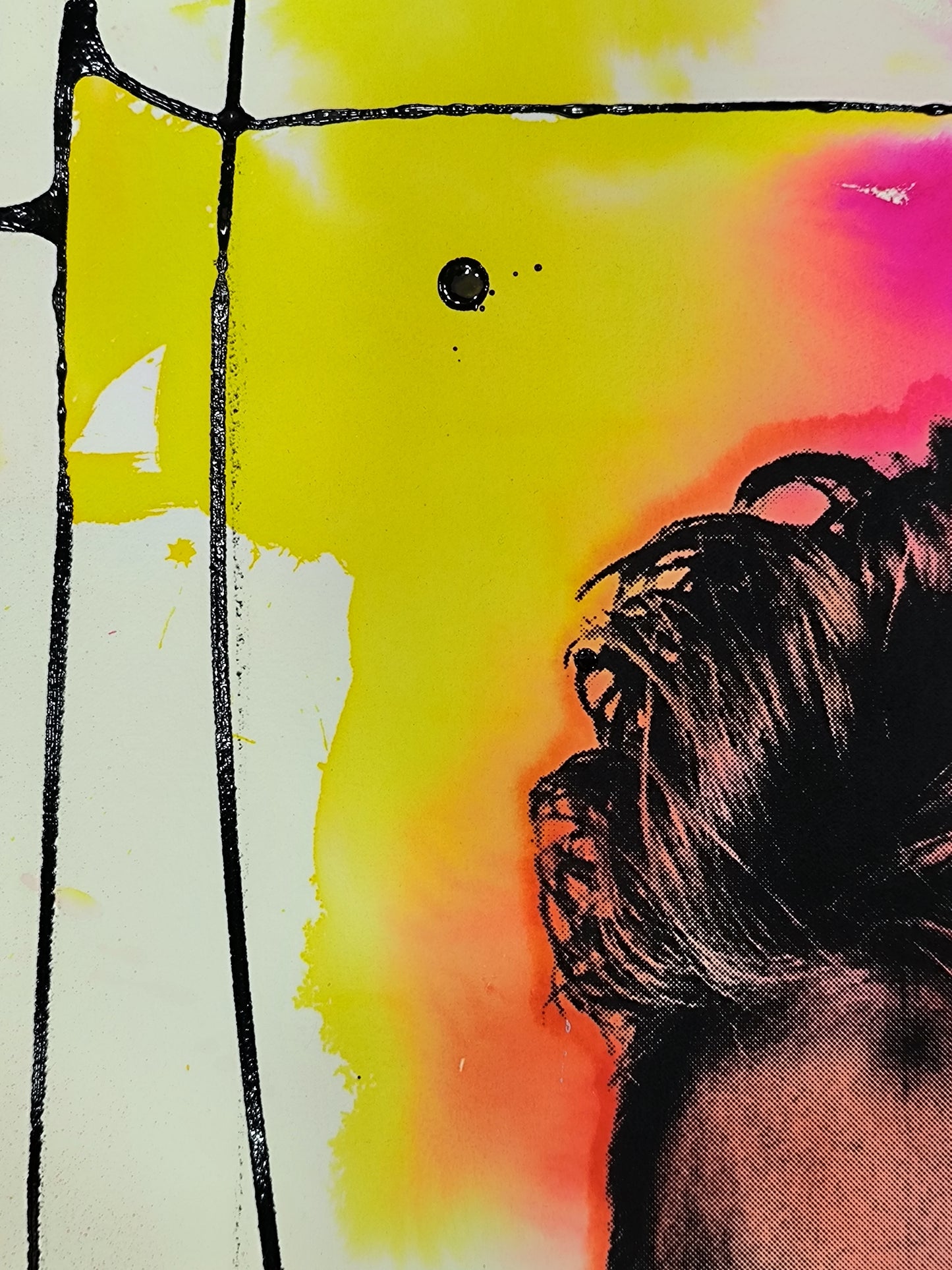 David Bowie - Retrato print (original painting on paper) Arte Urbano Barcelona