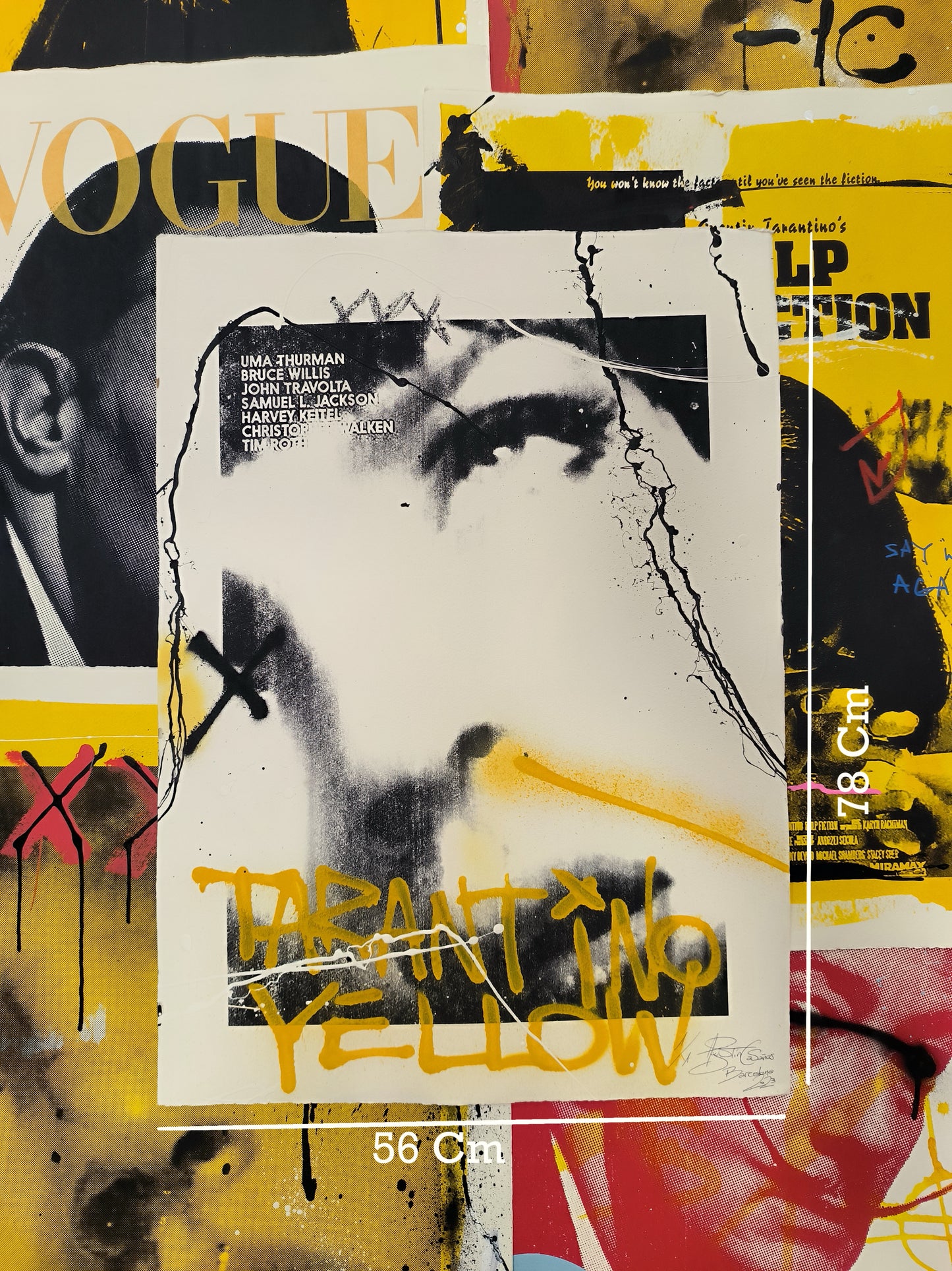 Mía Wallace (Pulp Fiction) - Retrato Print (Original painting on paper) Arte Urbano Barcelona