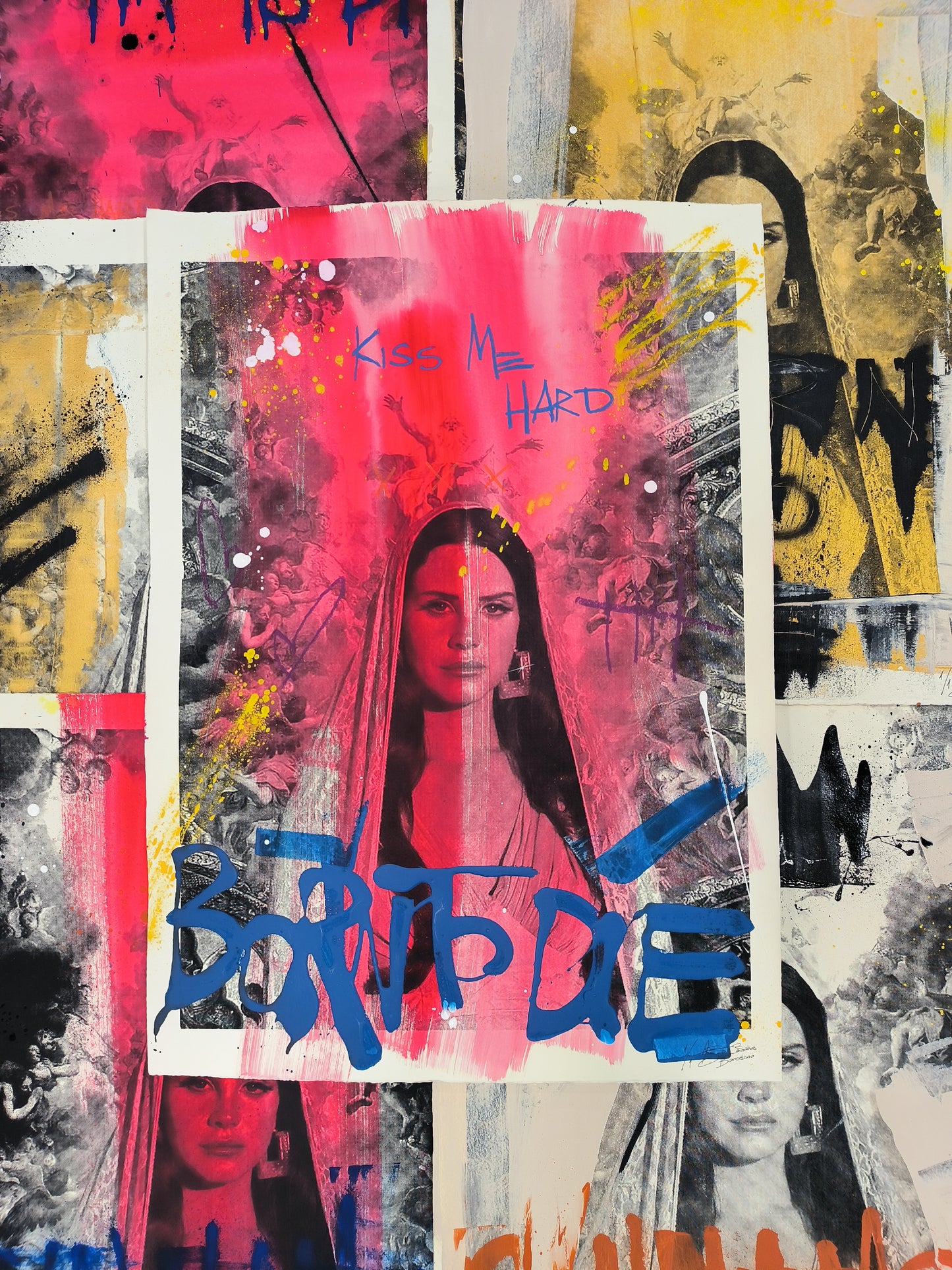 Lana del Rey - Retrato print (original painting on paper) Arte Urbano Barcelona