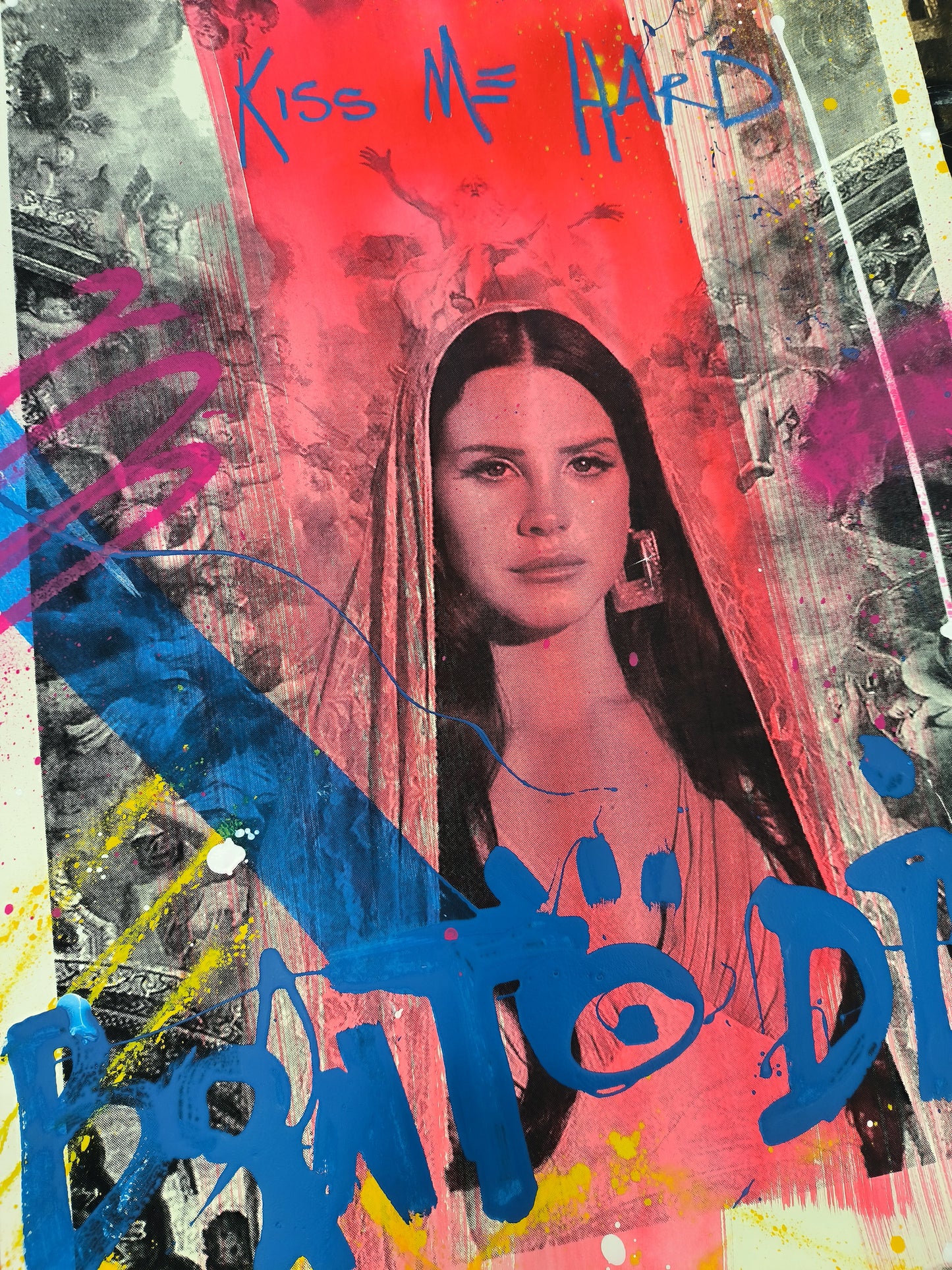 Lana del Rey - Retrato print (original painting on paper) Arte Urbano Barcelona