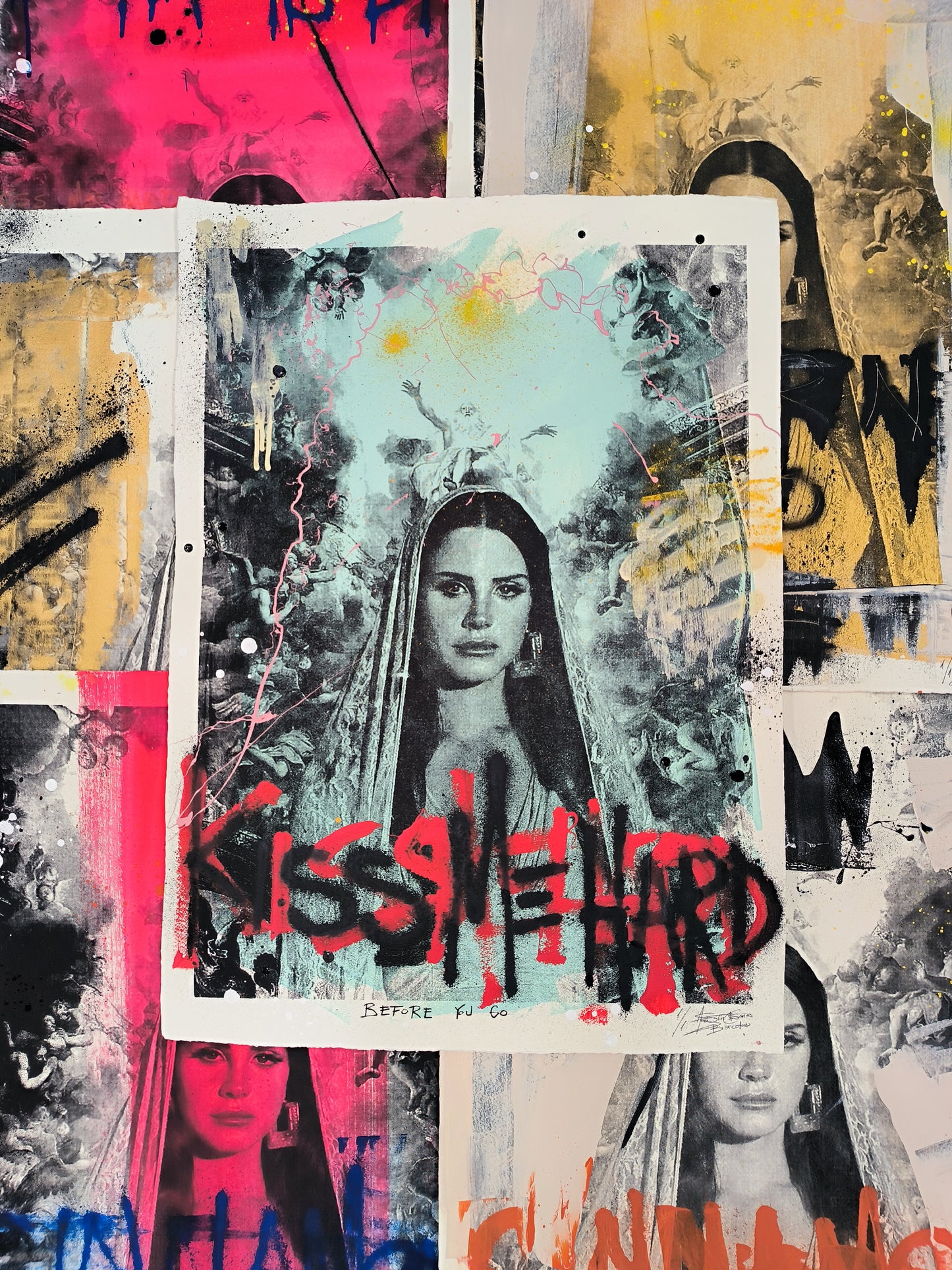 Lana del Rey - Retrato print (original painting on paper) Arte Urbano Barcelona