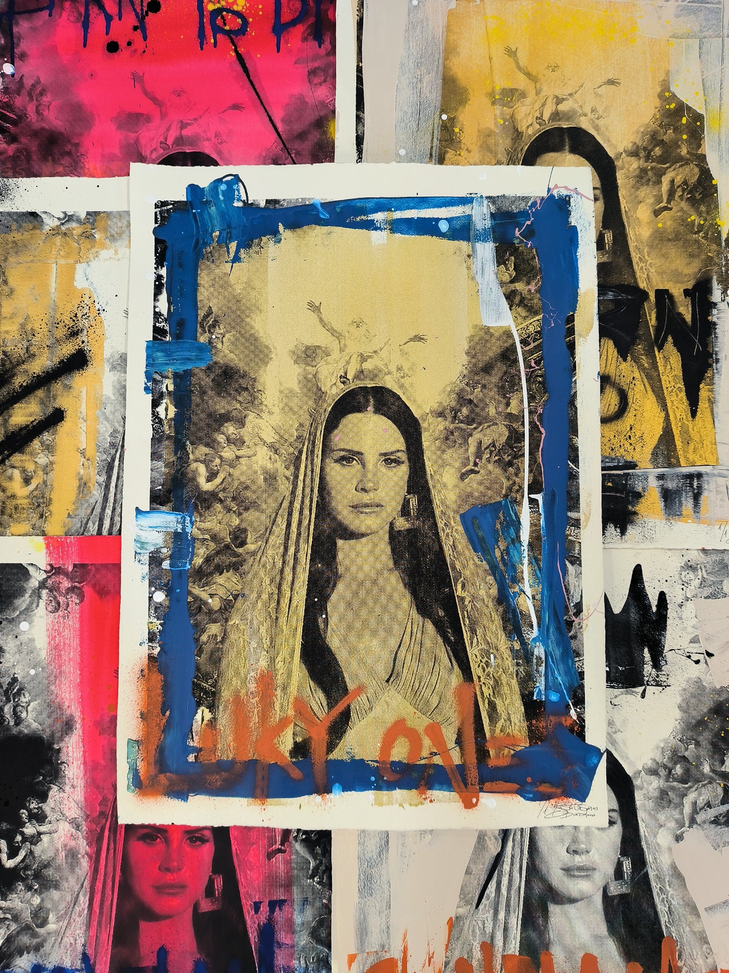 Lana del Rey - Retrato print (original painting on paper) Arte Urbano Barcelona
