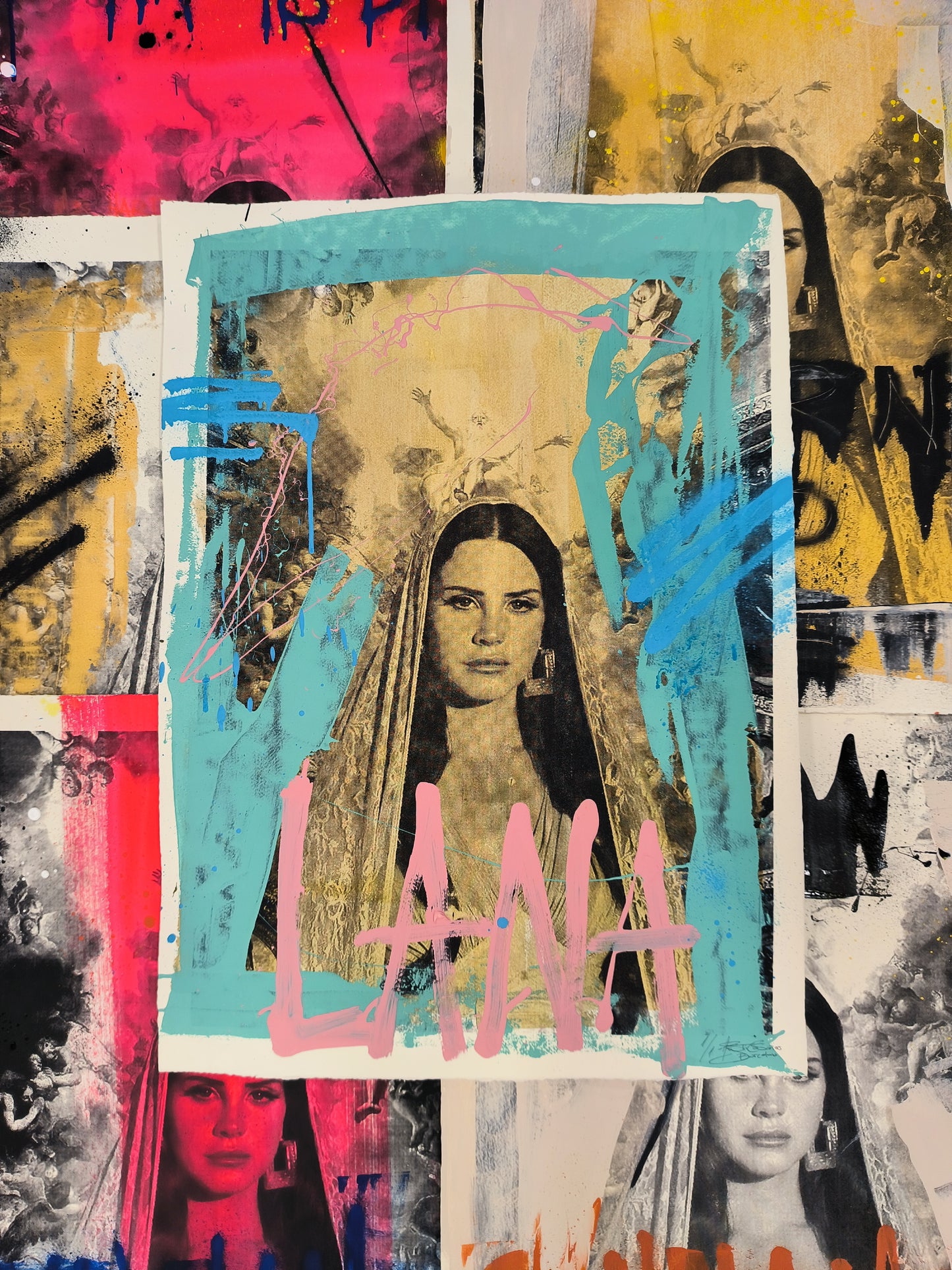 Lana del Rey - Retrato print (original painting on paper) Arte Urbano Barcelona