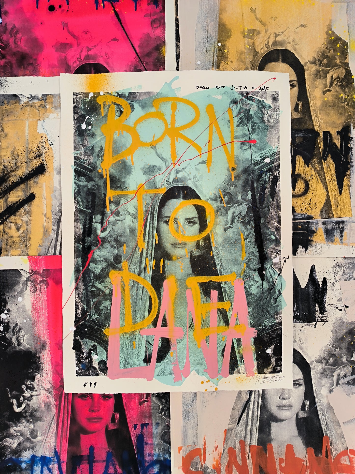 Lana del Rey - Retrato print (original painting on paper) Arte Urbano Barcelona