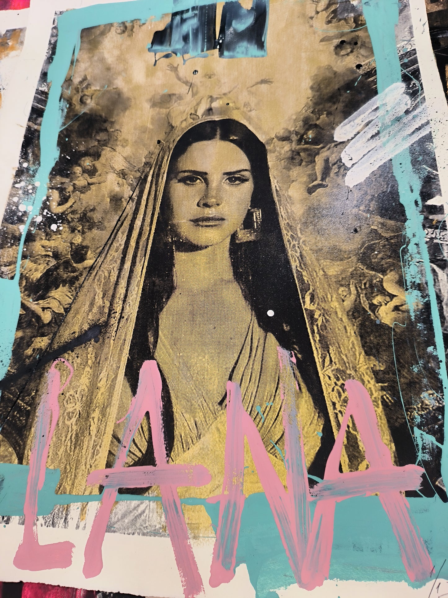 Lana del Rey - Retrato print (original painting on paper) Arte Urbano Barcelona