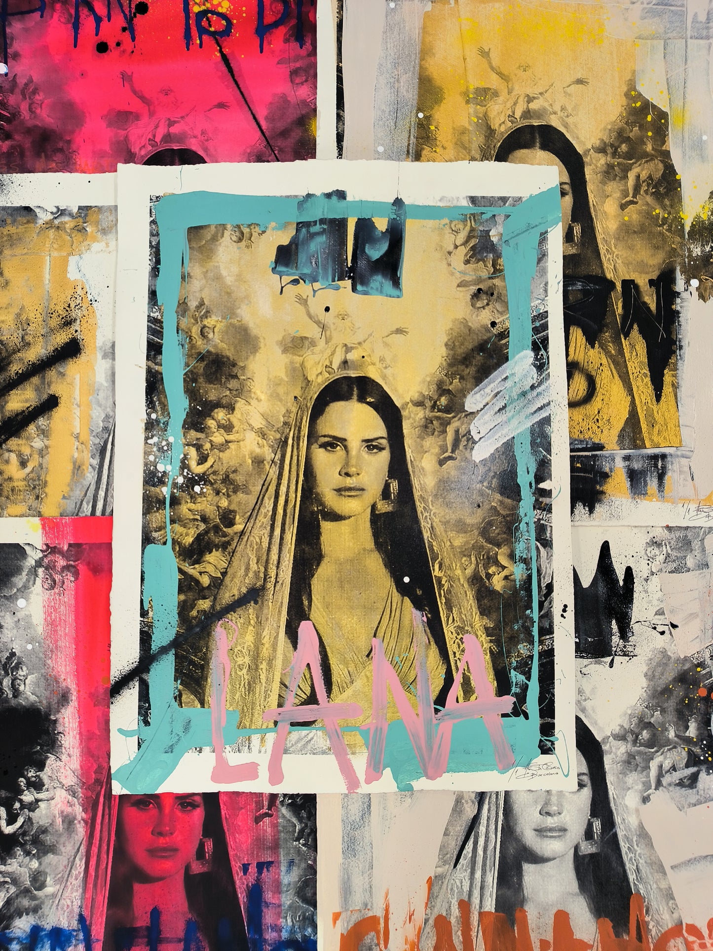 Lana del Rey - Retrato print (original painting on paper) Arte Urbano Barcelona