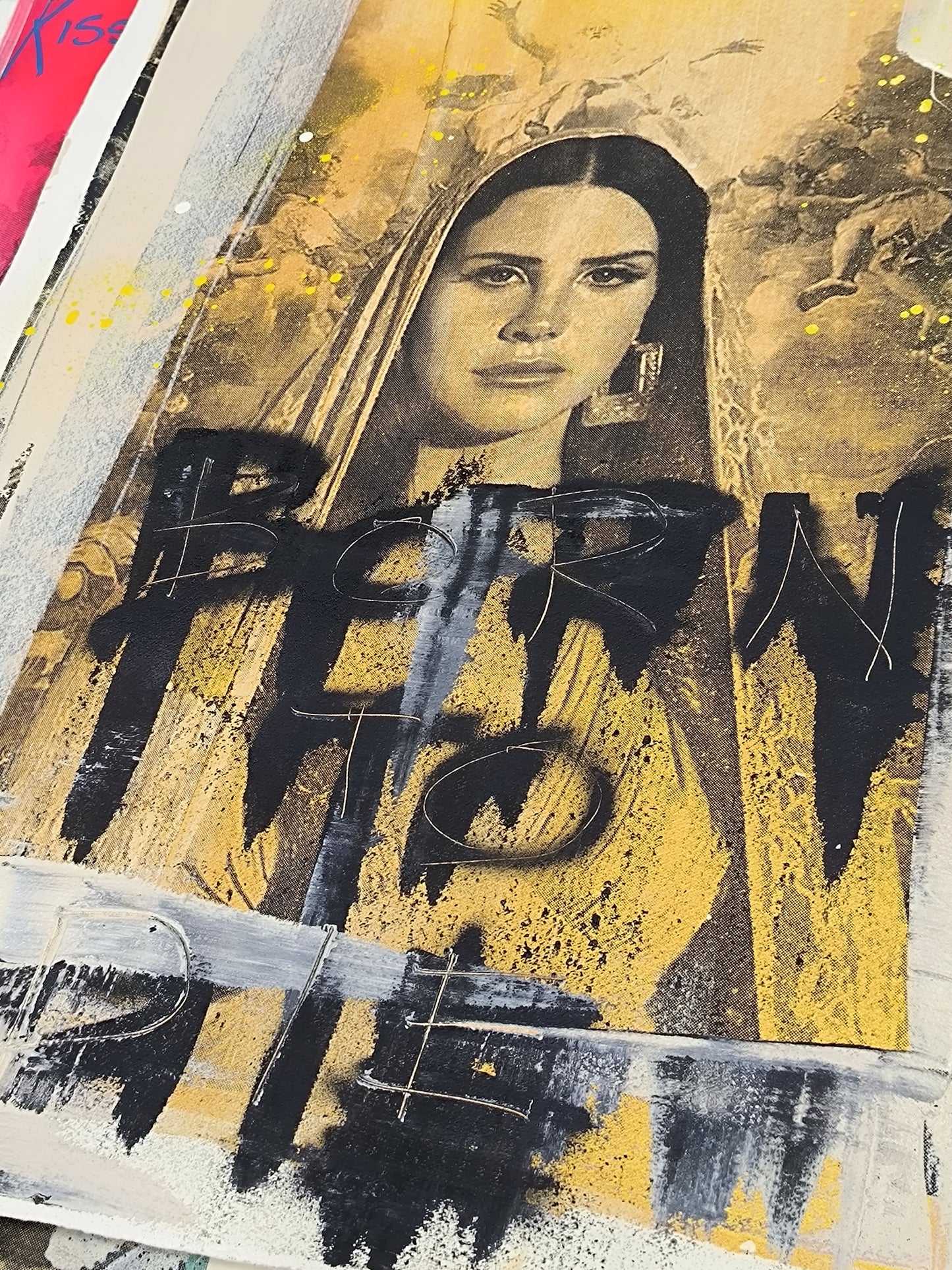 Lana del Rey - Retrato print (original painting on paper) Arte Urbano Barcelona