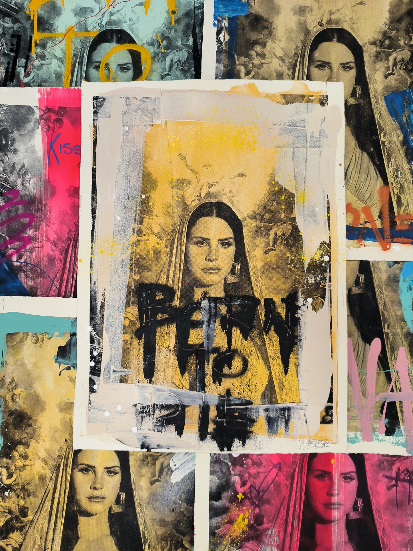 Lana del Rey - Retrato print (original painting on paper) Arte Urbano Barcelona