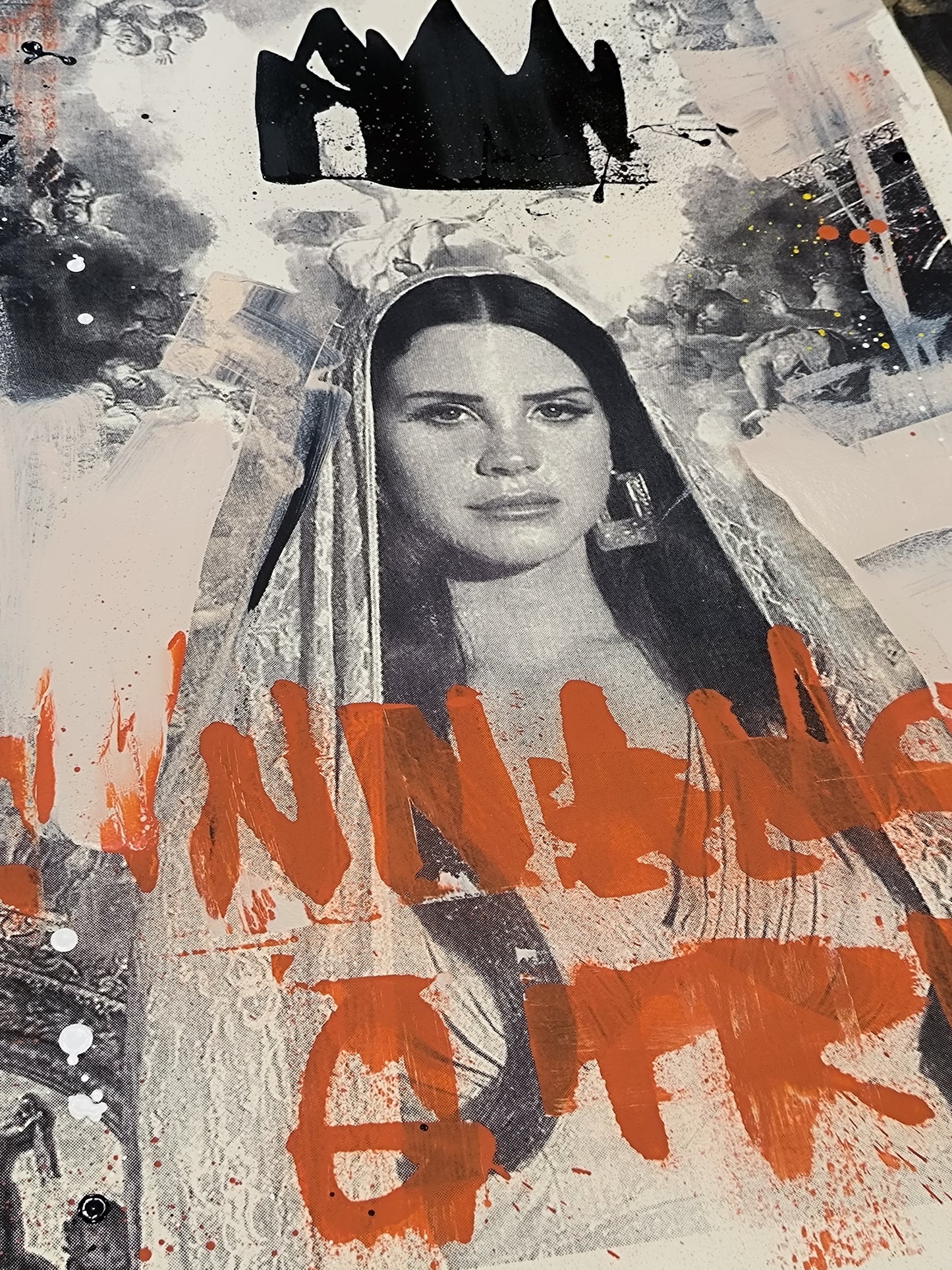 Lana del Rey - Retrato print (original painting on paper) Arte Urbano Barcelona