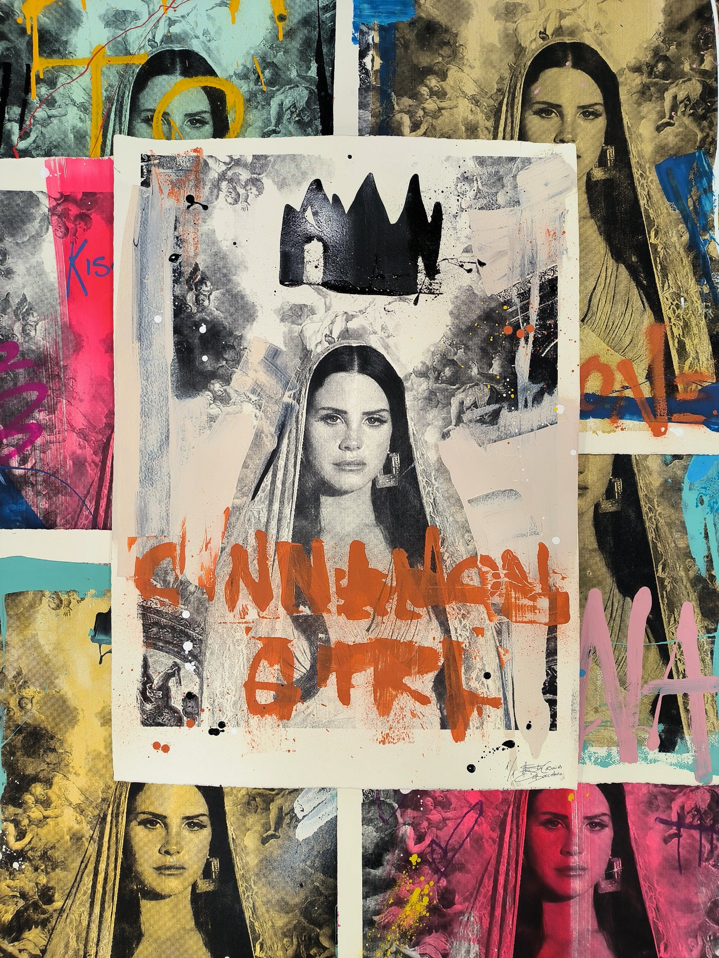 Lana del Rey - Retrato print (original painting on paper) Arte Urbano Barcelona