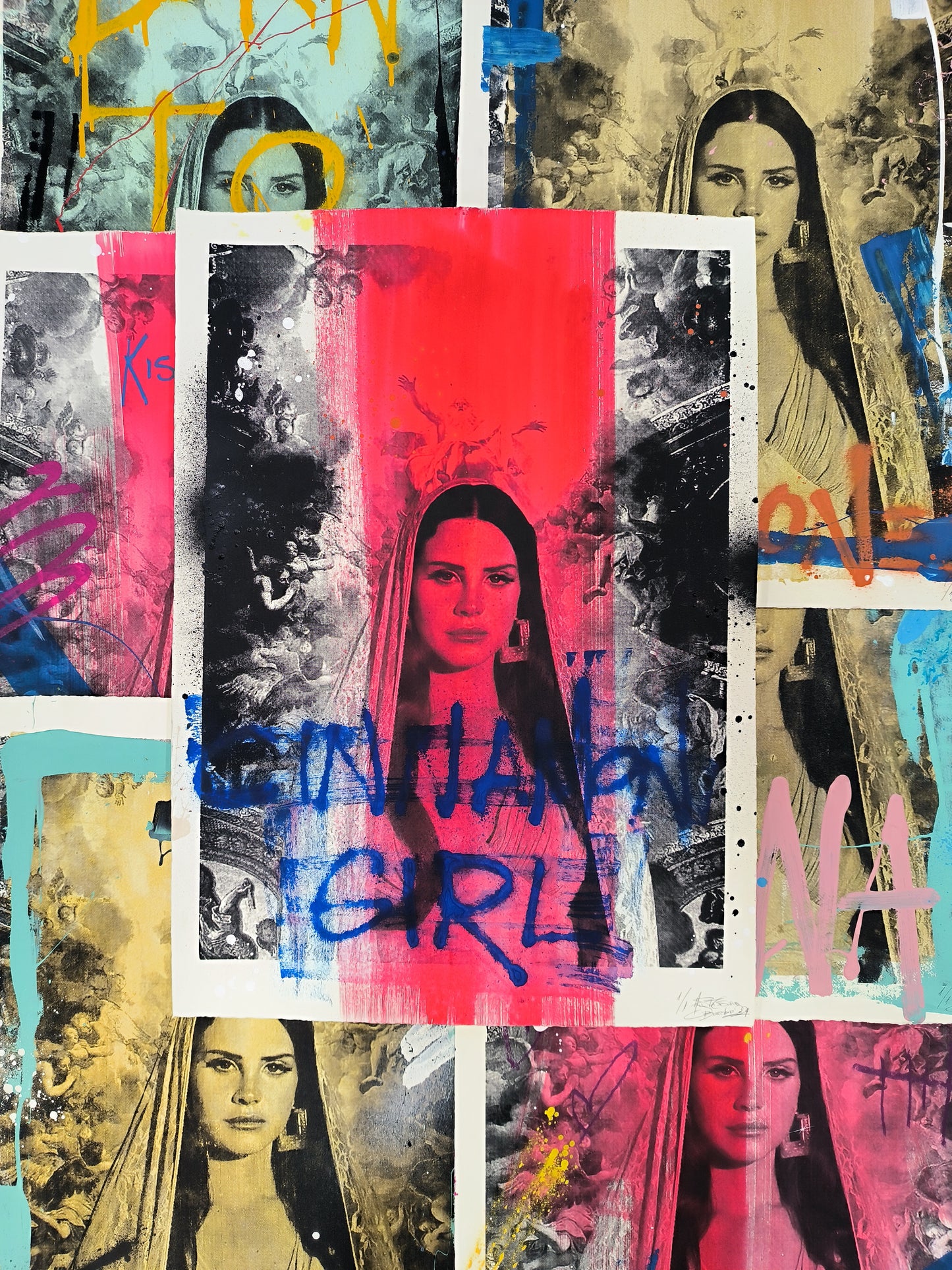 Lana del Rey - Retrato print (original painting on paper) Arte Urbano Barcelona