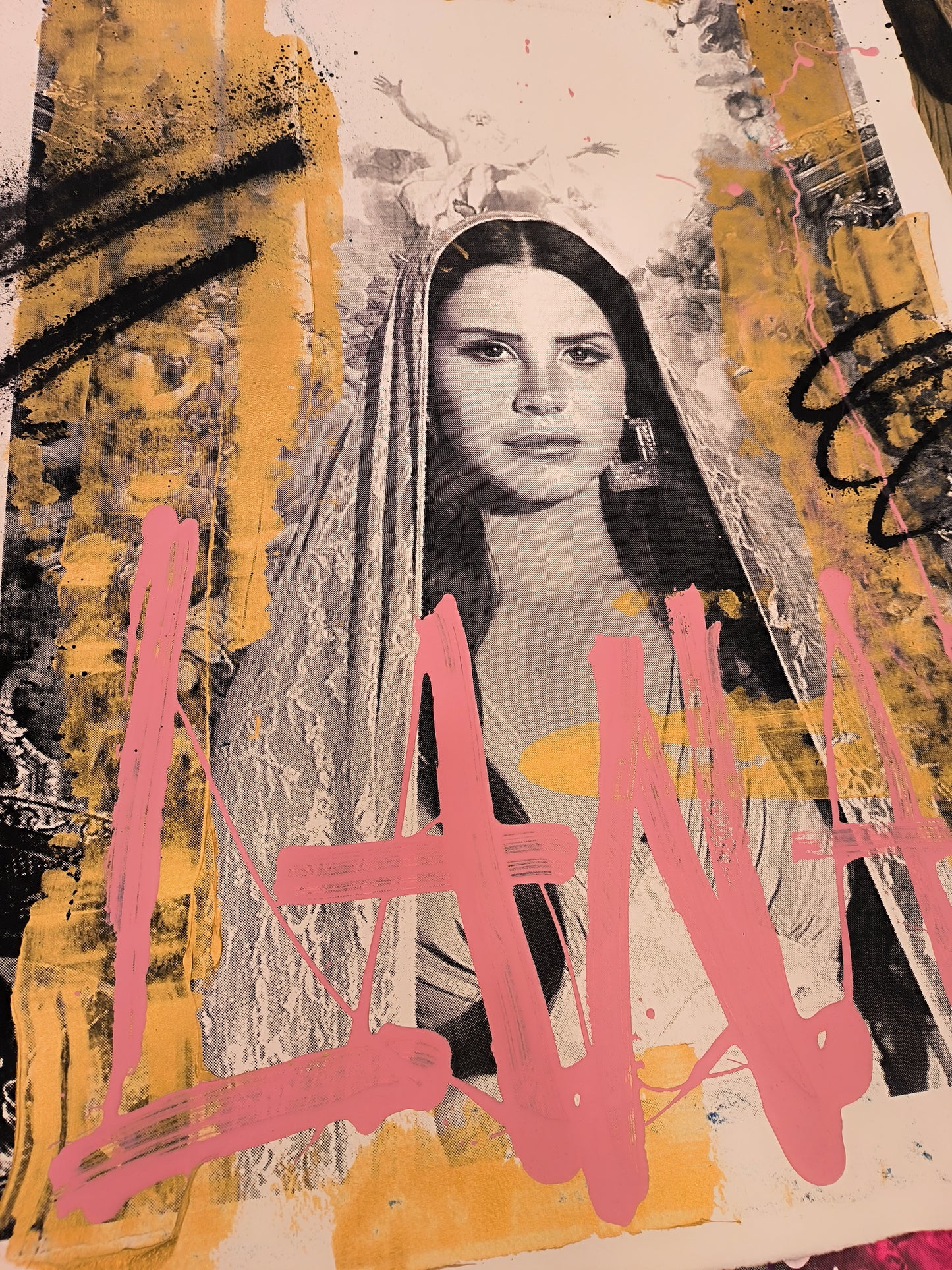Lana del Rey - Retrato print (original painting on paper) Arte Urbano Barcelona