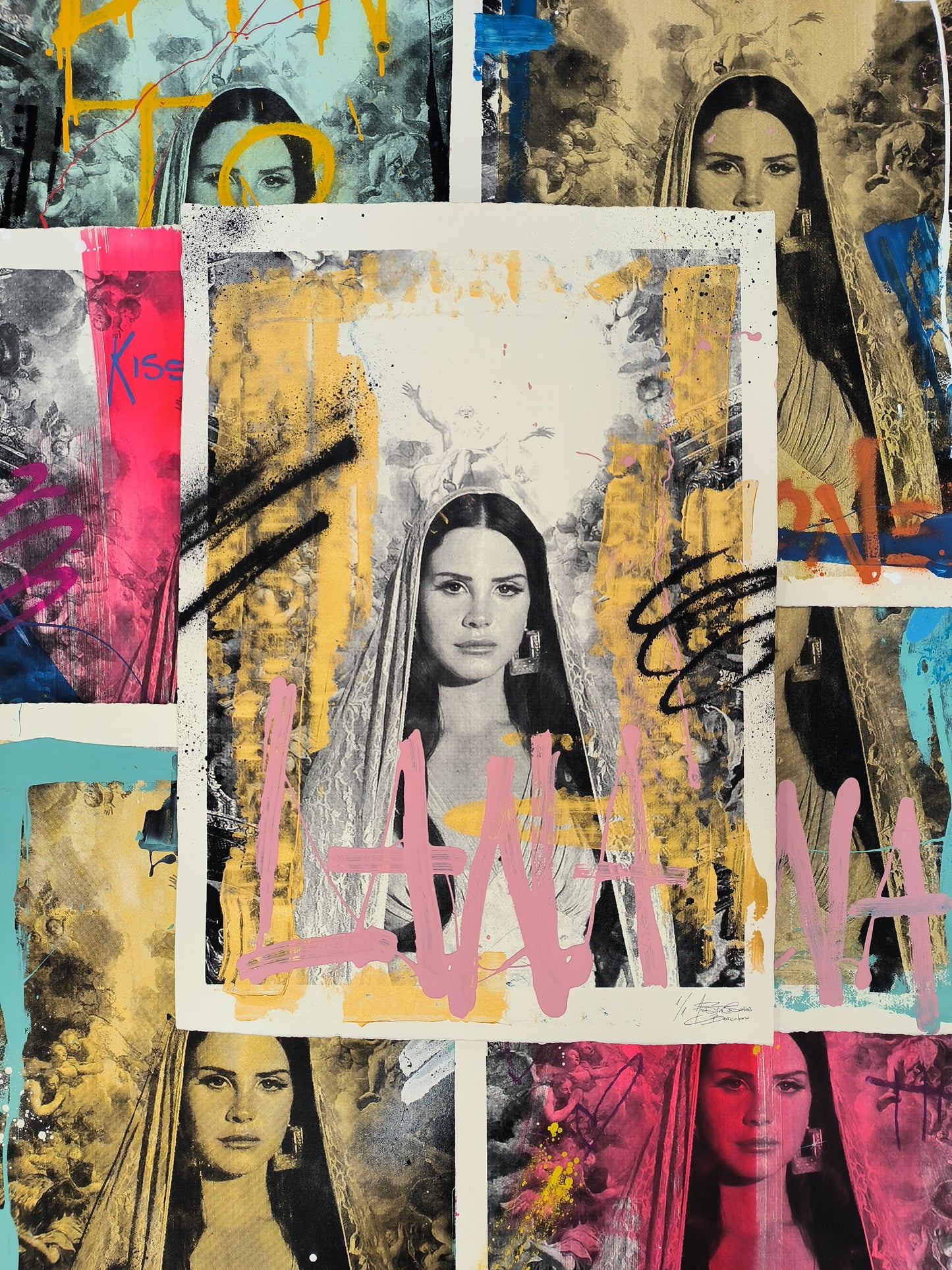 Lana del Rey - Retrato print (original painting on paper) Arte Urbano Barcelona