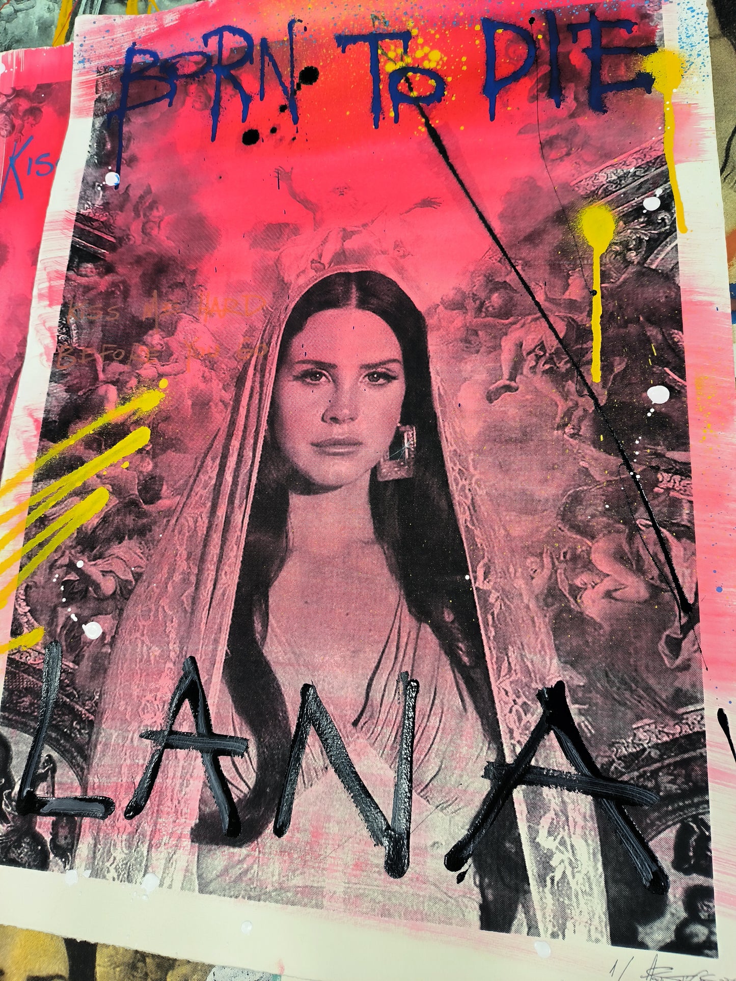 Lana del Rey - Retrato print (original painting on paper) Arte Urbano Barcelona