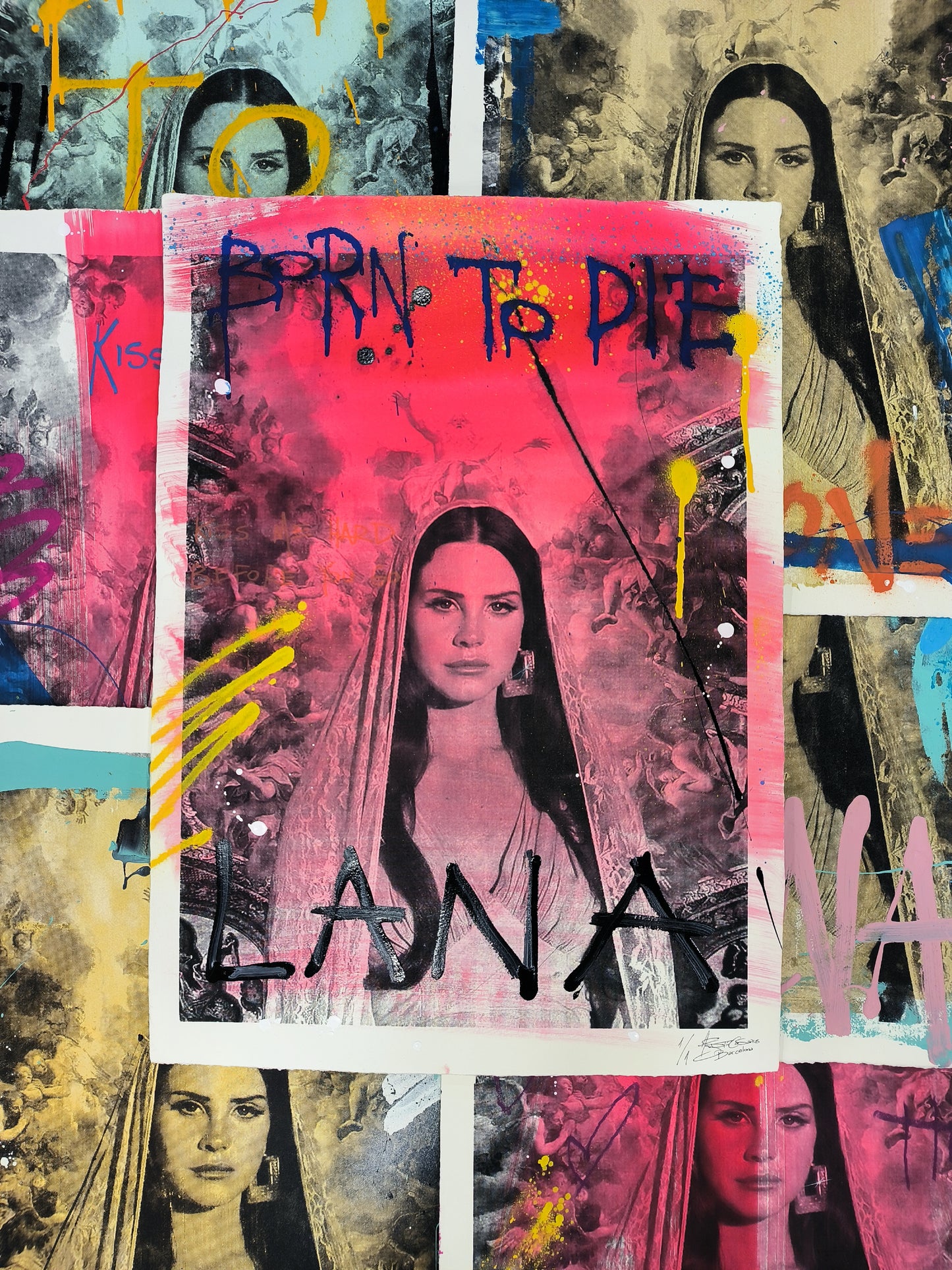 Lana del Rey - Retrato print (original painting on paper) Arte Urbano Barcelona
