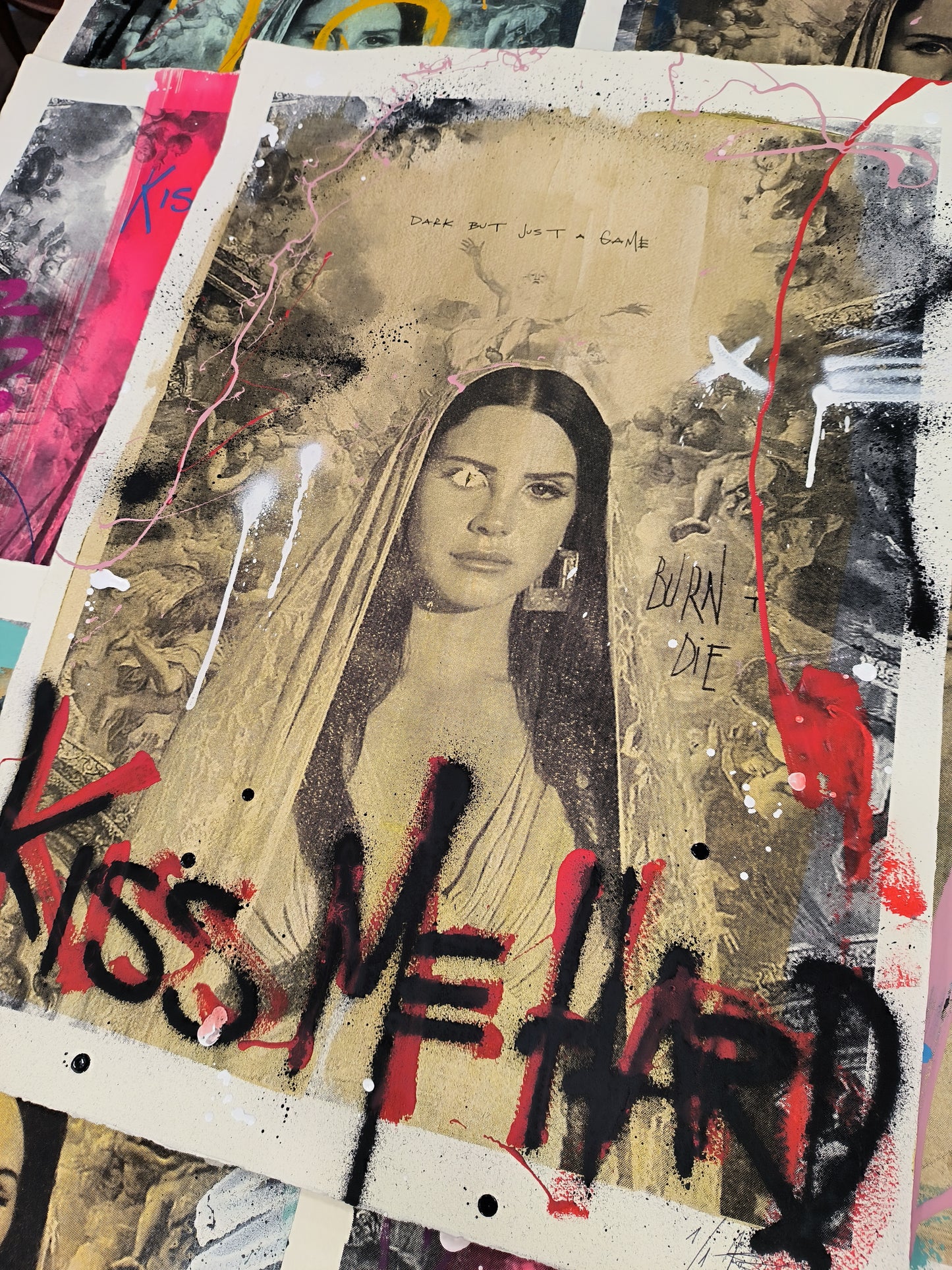 Lana del Rey - Retrato print (original painting on paper) Arte Urbano Barcelona