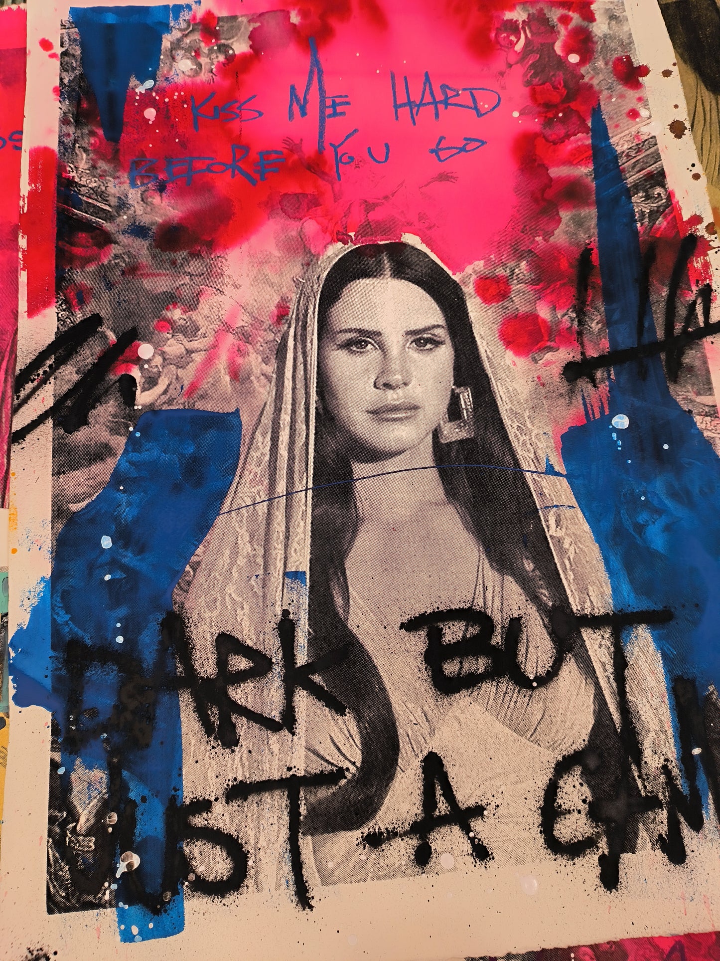 Lana del Rey - Retrato print (original painting on paper) Arte Urbano Barcelona