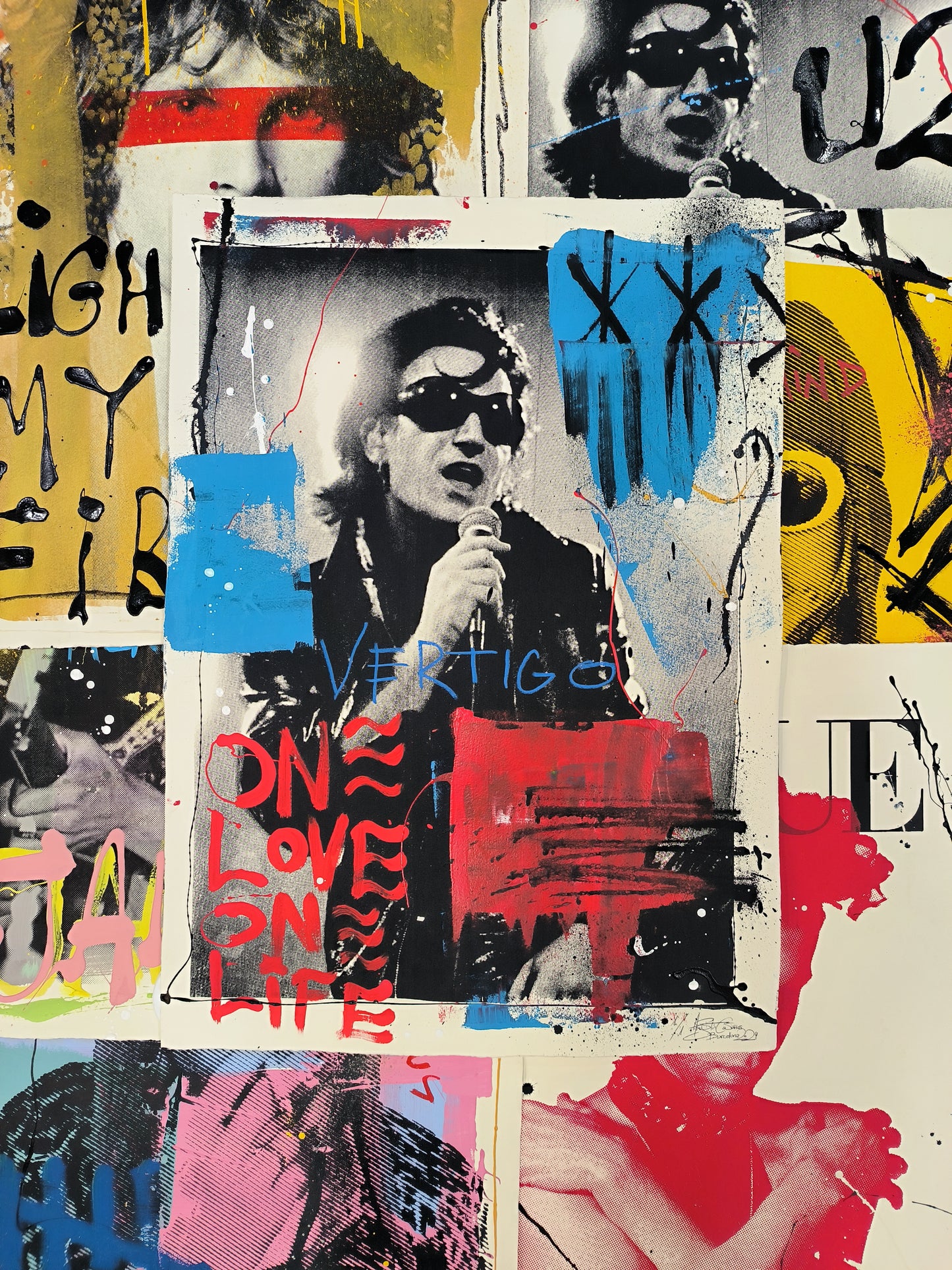 Bono - Retrato print (original painting on paper) Arte Urbano Barcelona