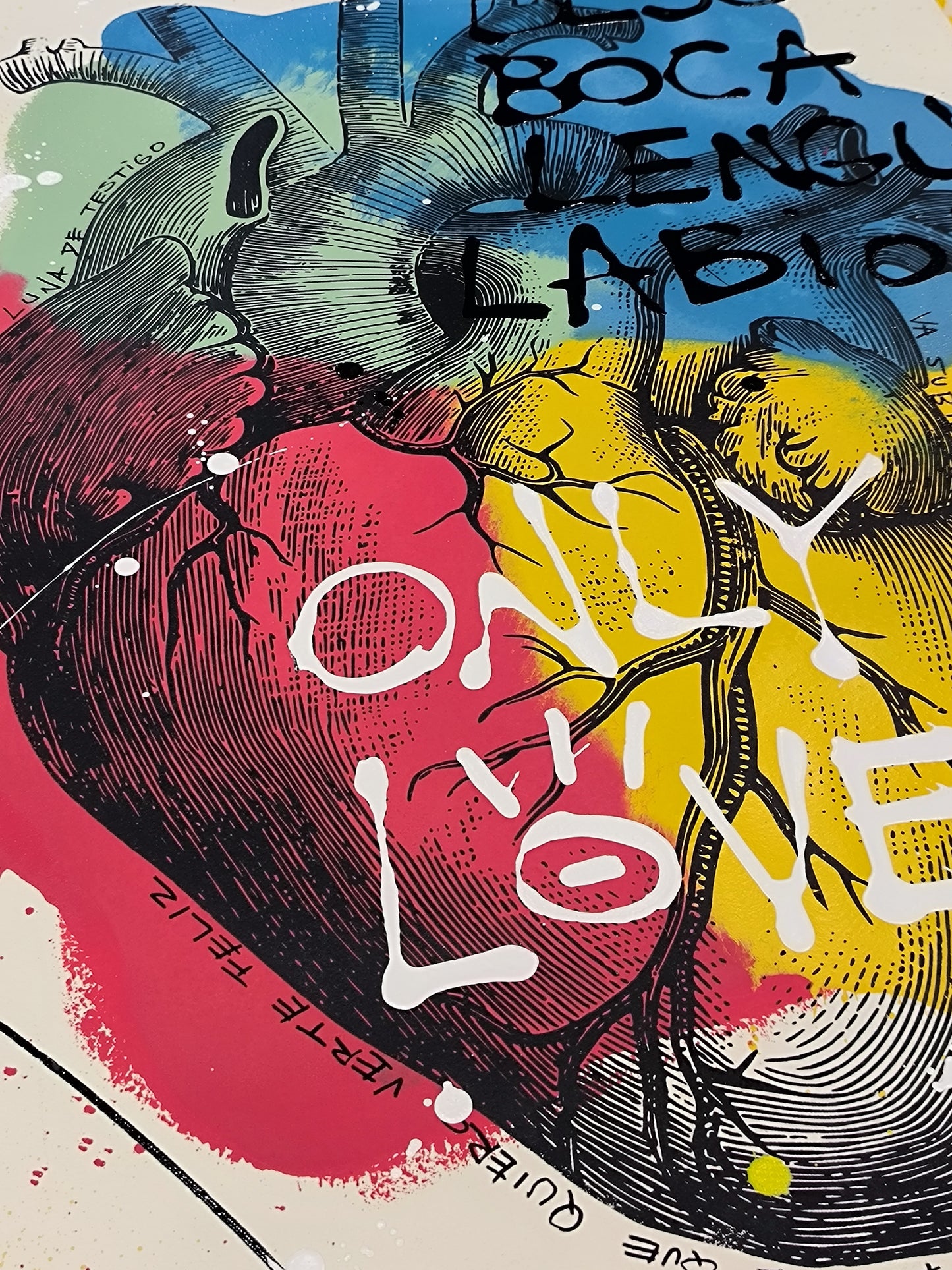 Corazón Anatómico - Retrato print (original painting on paper) Arte Urbano Barcelona