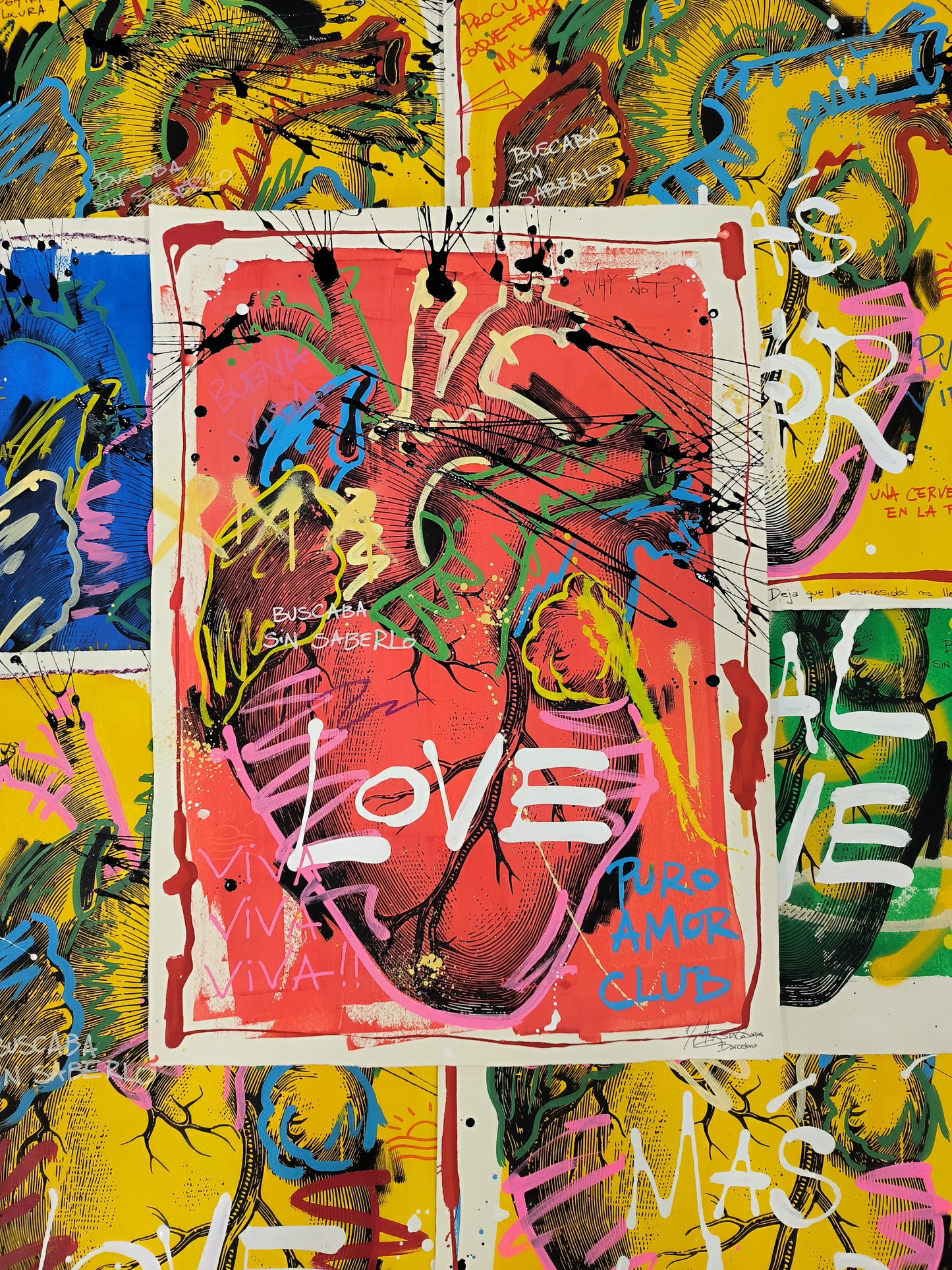 Corazón Anatómico - Retrato print (original painting on paper) Arte Urbano Barcelona
