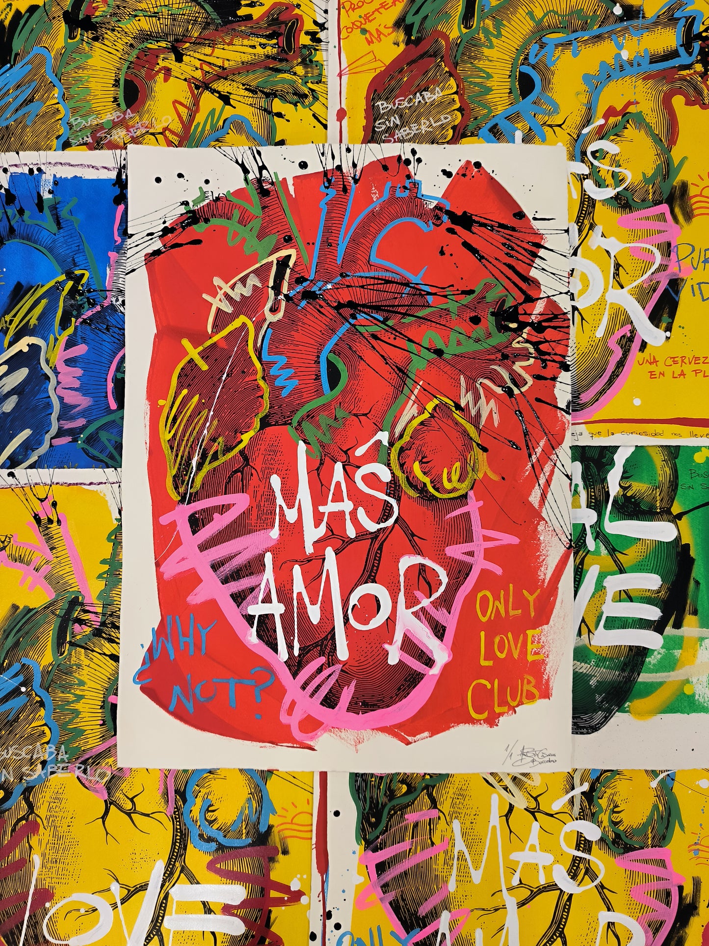 Corazón Anatómico - Retrato print (original painting on paper) Arte Urbano Barcelona