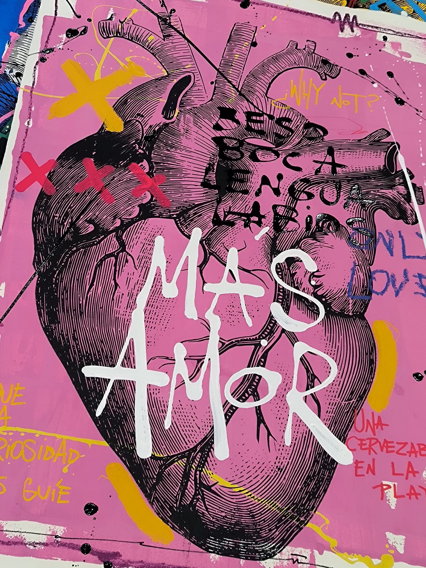Corazón Anatómico - Retrato print (original painting on paper) Arte Urbano Barcelona