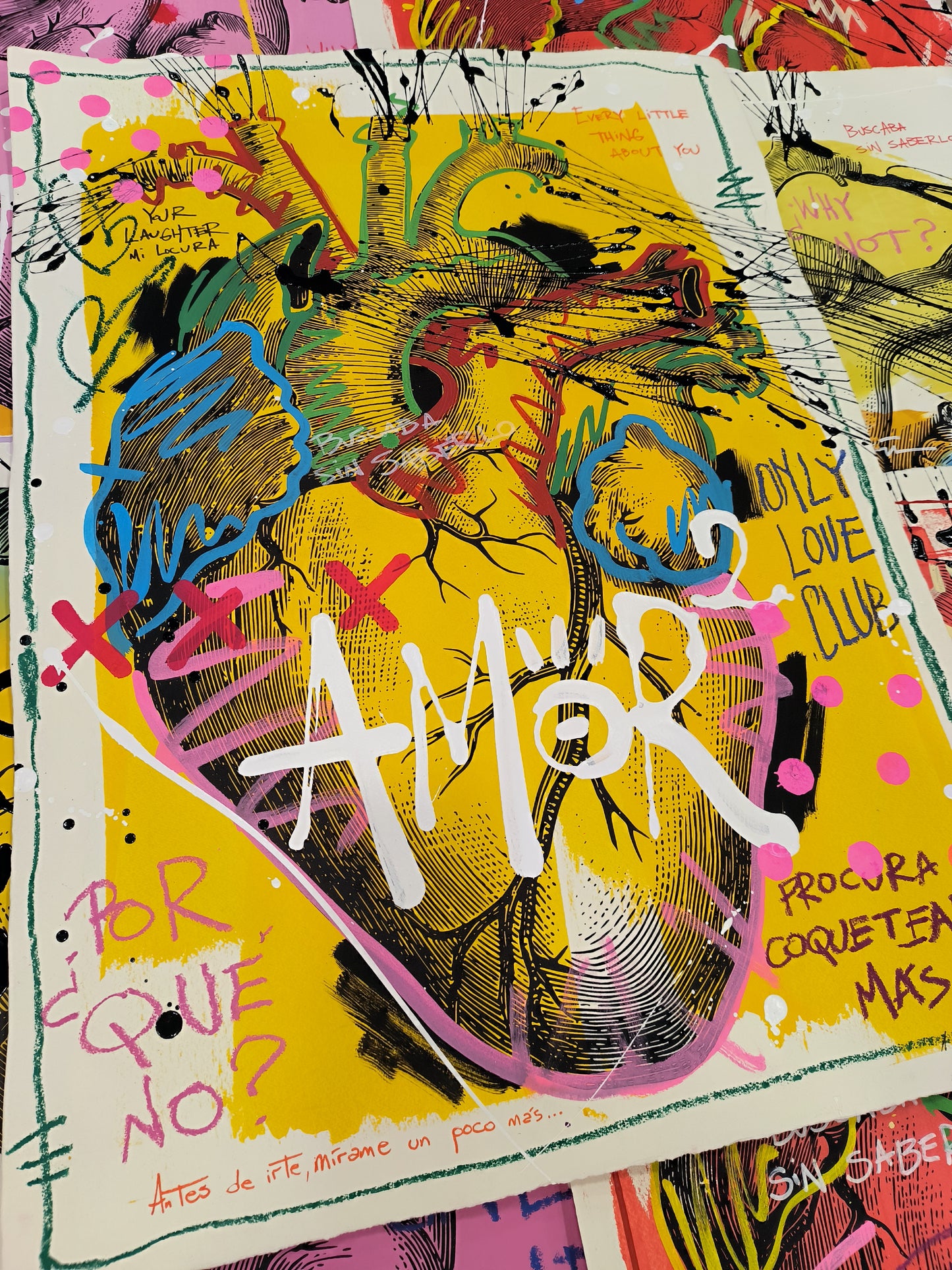 Corazón Anatómico - Retrato print (original painting on paper) Arte Urbano Barcelona