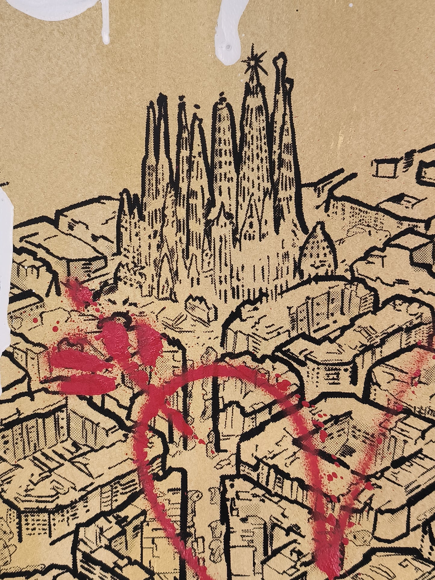 L'Eixample: Un viaje por la Barcelona de Gaudí - Retrato print (original painting on paper) Arte Urbano Barcelona