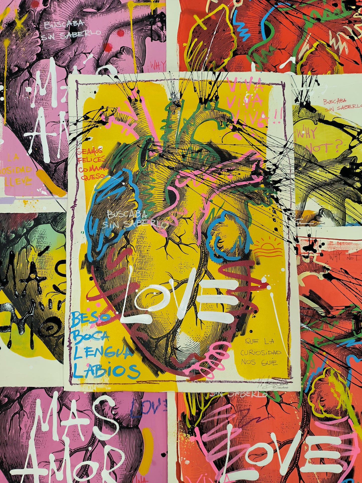 Corazón Anatómico - Retrato print (original painting on paper) Arte Urbano Barcelona