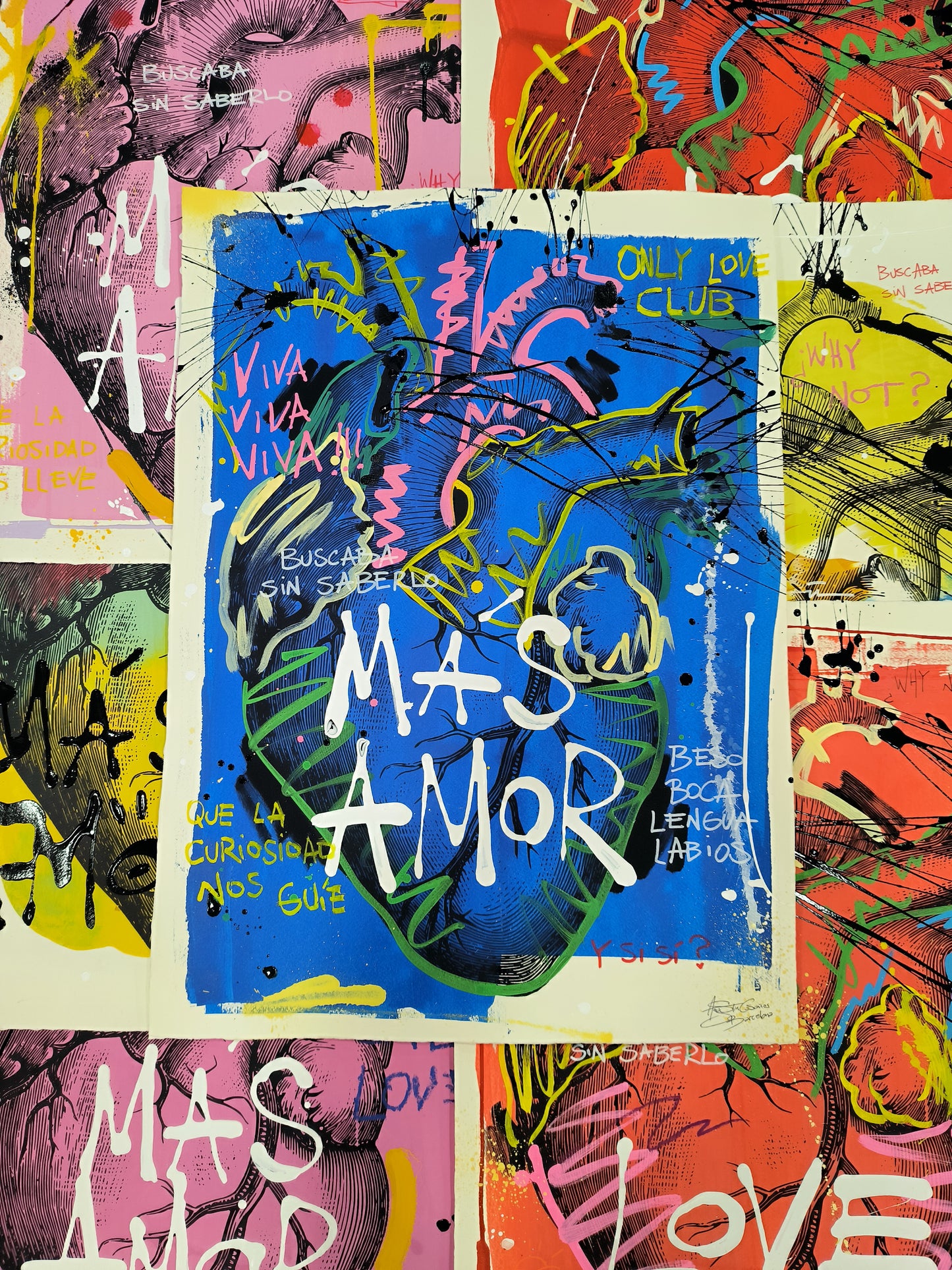 Corazón Anatómico - Retrato print (original painting on paper) Arte Urbano Barcelona