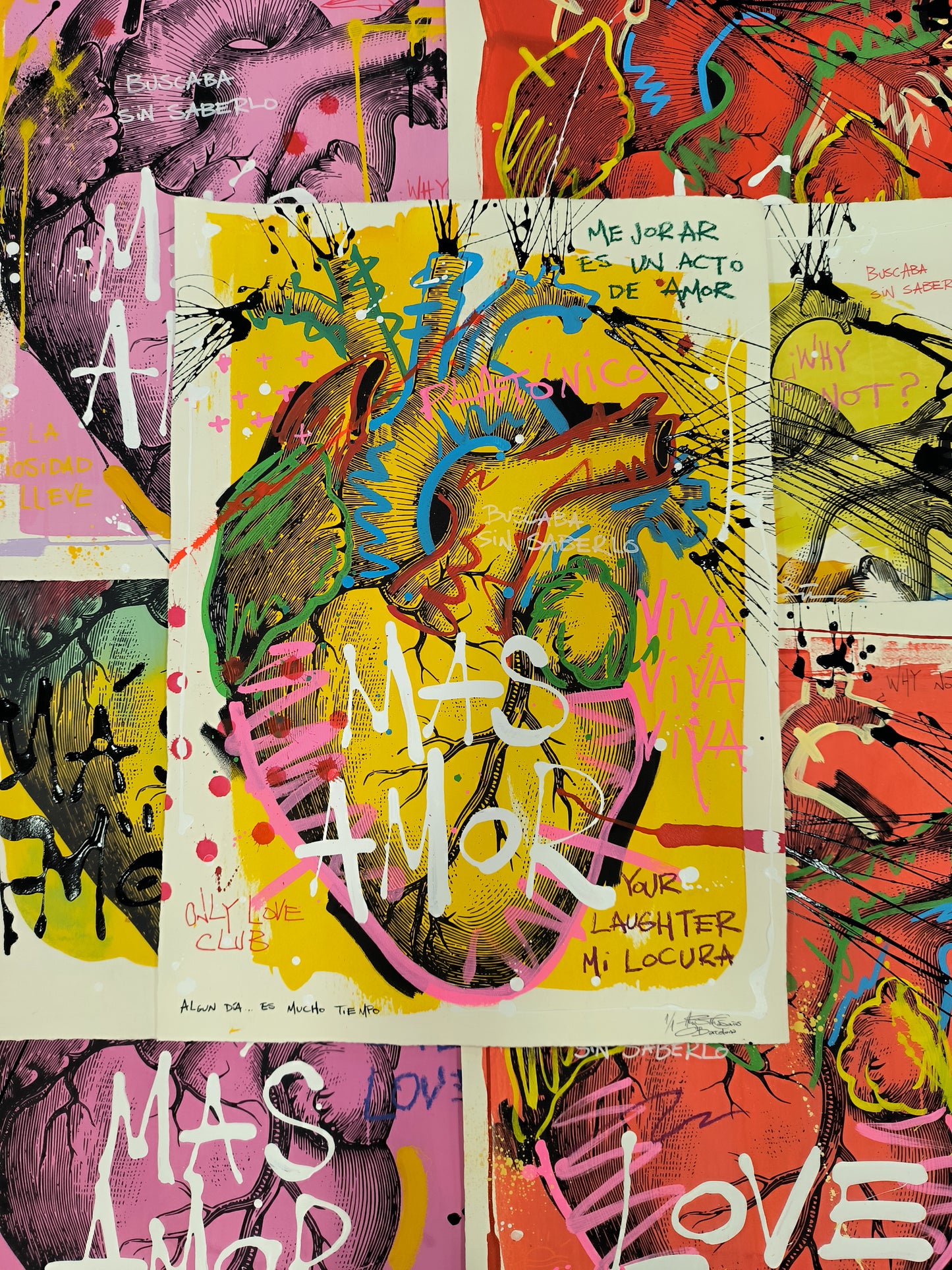 Corazón Anatómico - Retrato print (original painting on paper) Arte Urbano Barcelona