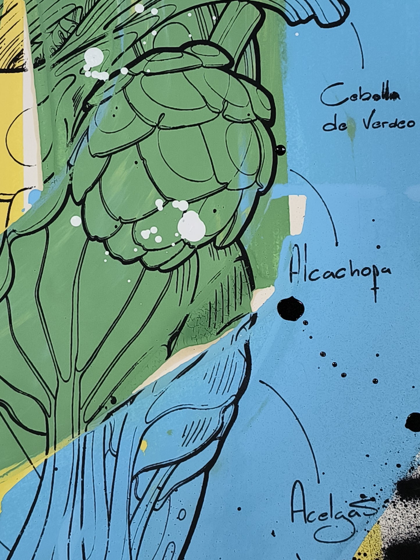Corazón Vegetal - Retrato print (original painting on paper) Arte Urbano Barcelona