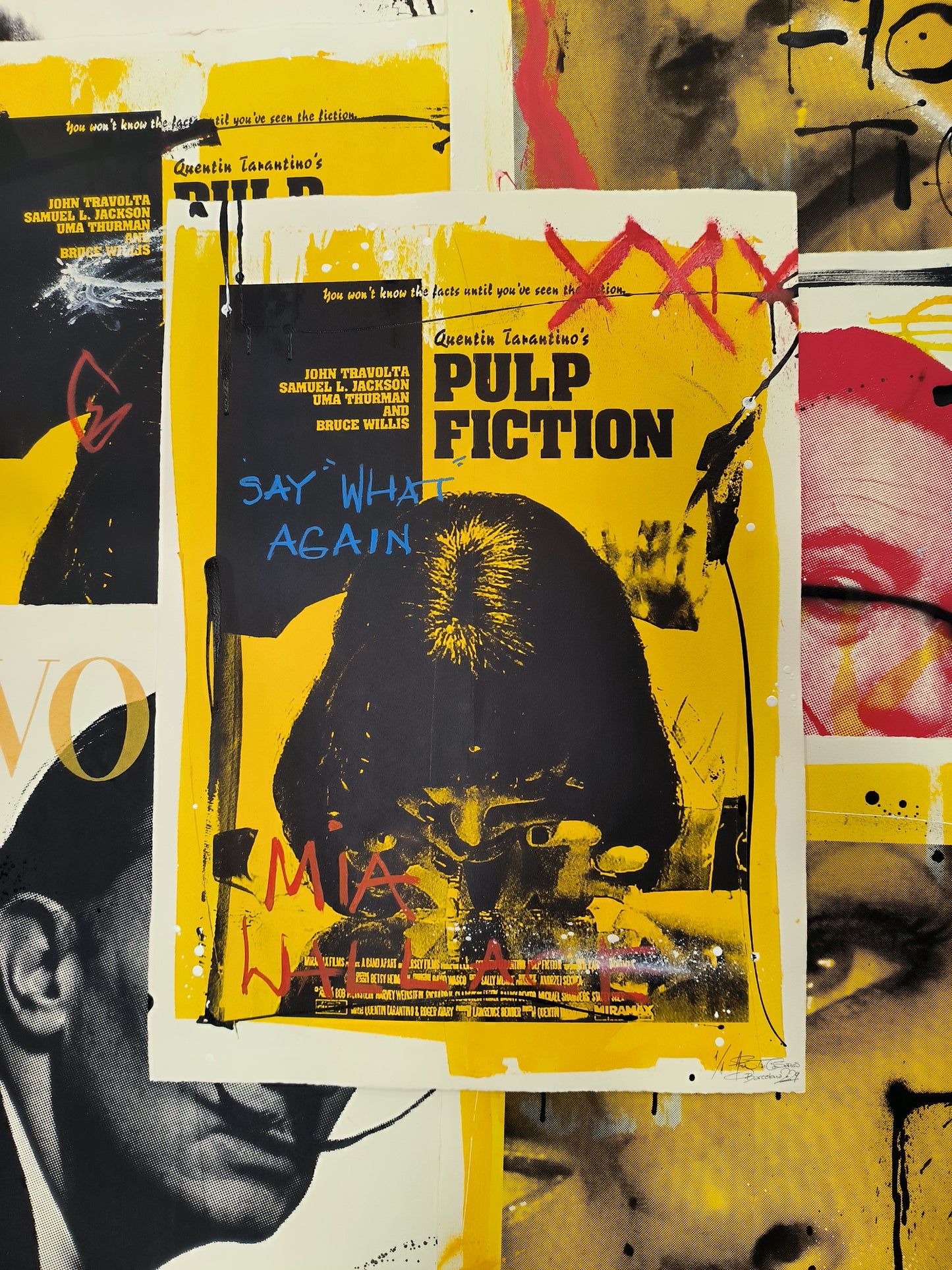 Mía Wallace (Pulp Fiction) - Retrato Print (Original painting on paper) Arte Urbano Barcelona