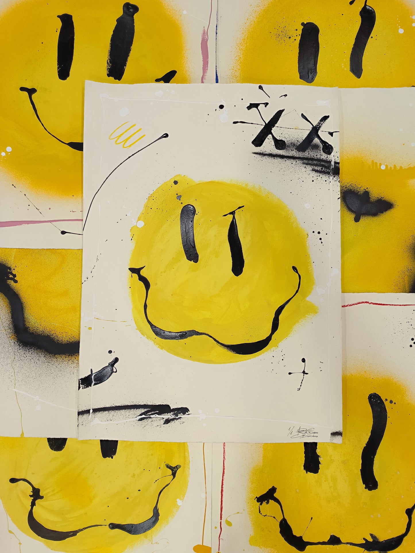 Smile - Retrato print (original painting on paper) Arte Urbano Barcelona