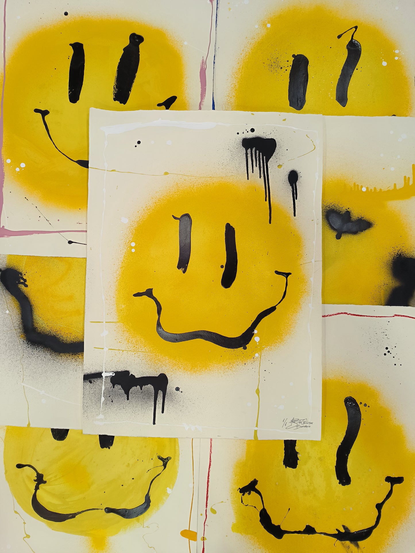Smile - Retrato print (original painting on paper) Arte Urbano Barcelona