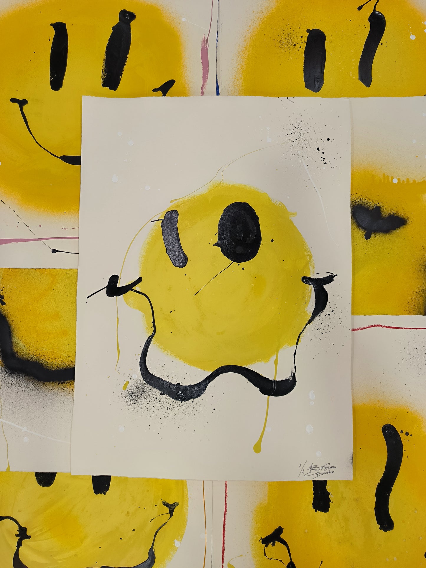 Smile - Retrato print (original painting on paper) Arte Urbano Barcelona