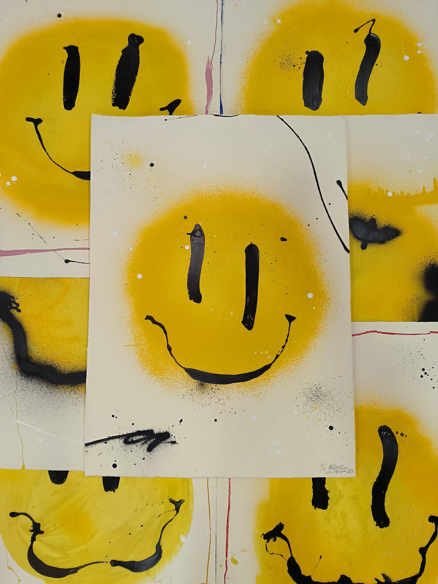 Smile - Retrato print (original painting on paper) Arte Urbano Barcelona
